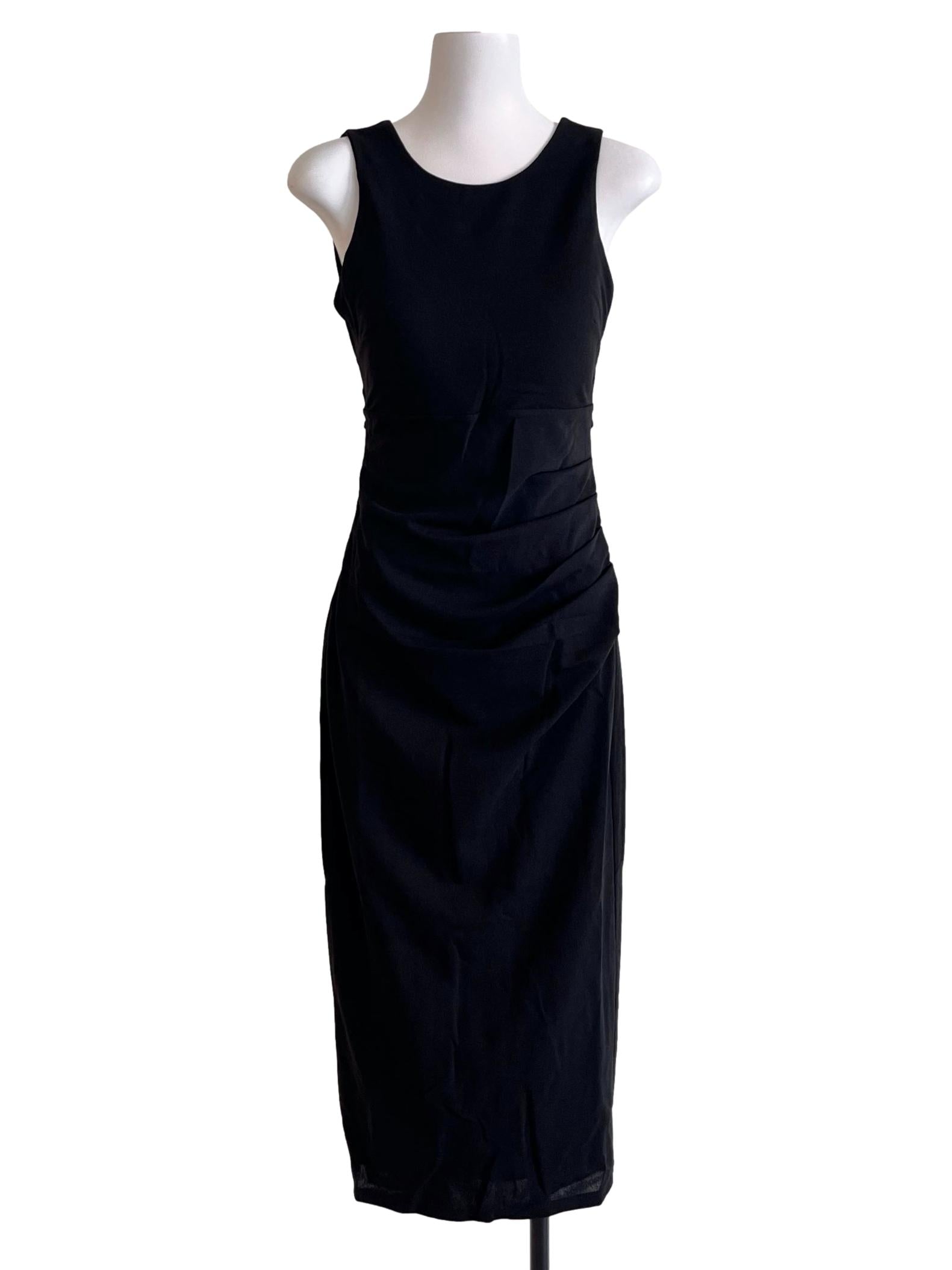 Jade Black Sheath Midi Dress