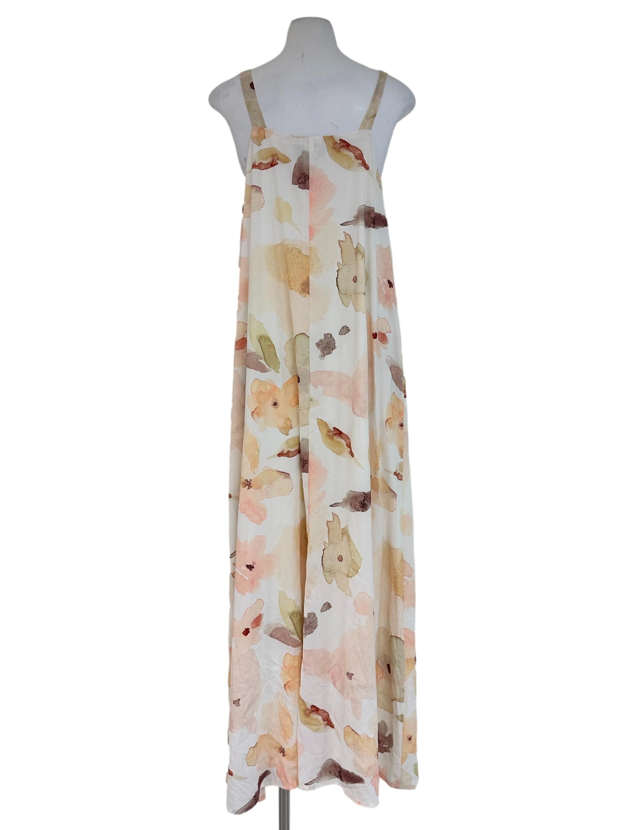 Daisy White Abstract Pattern Maxi Dress