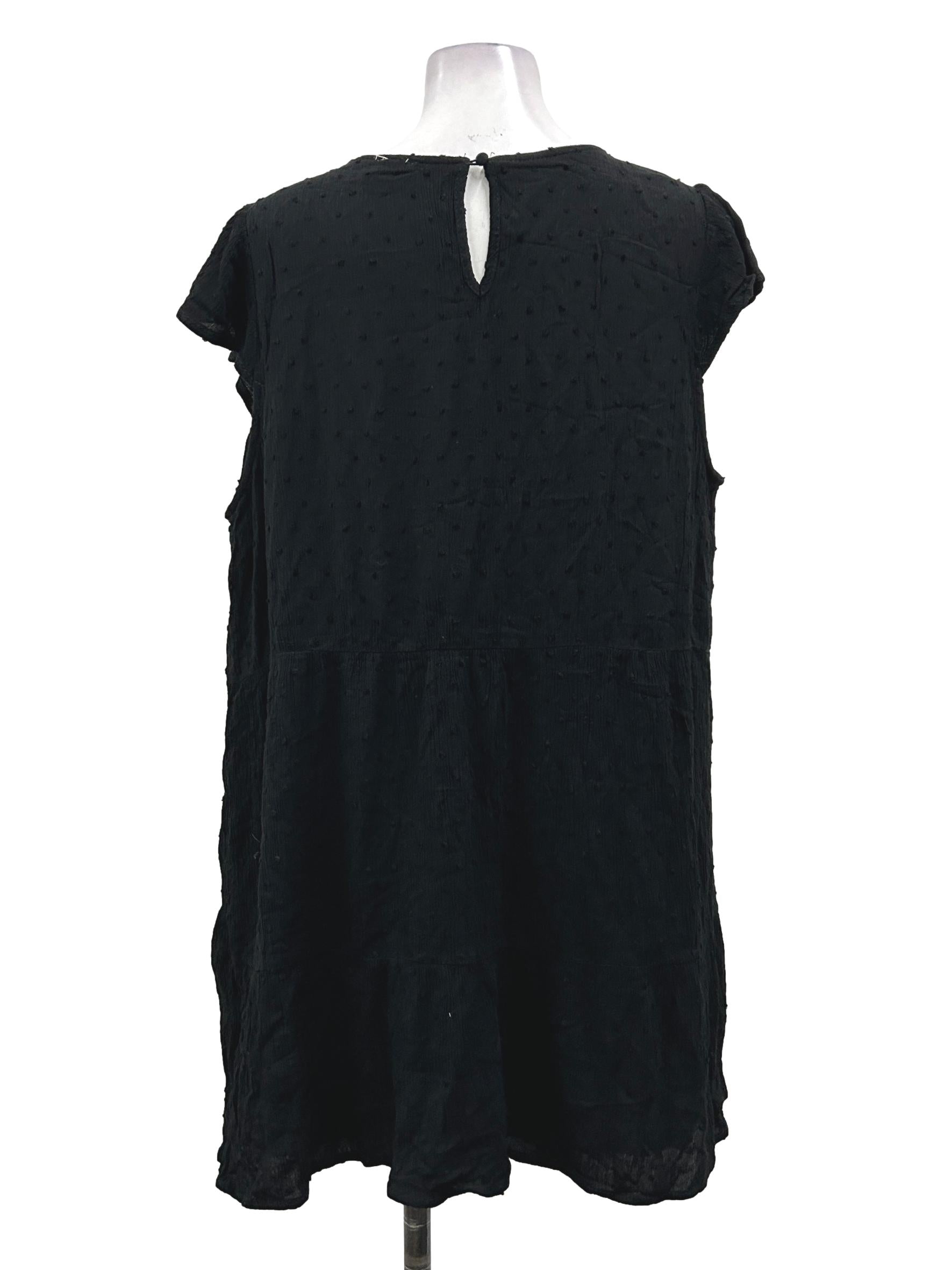 Black Pointelle Babydoll Dress