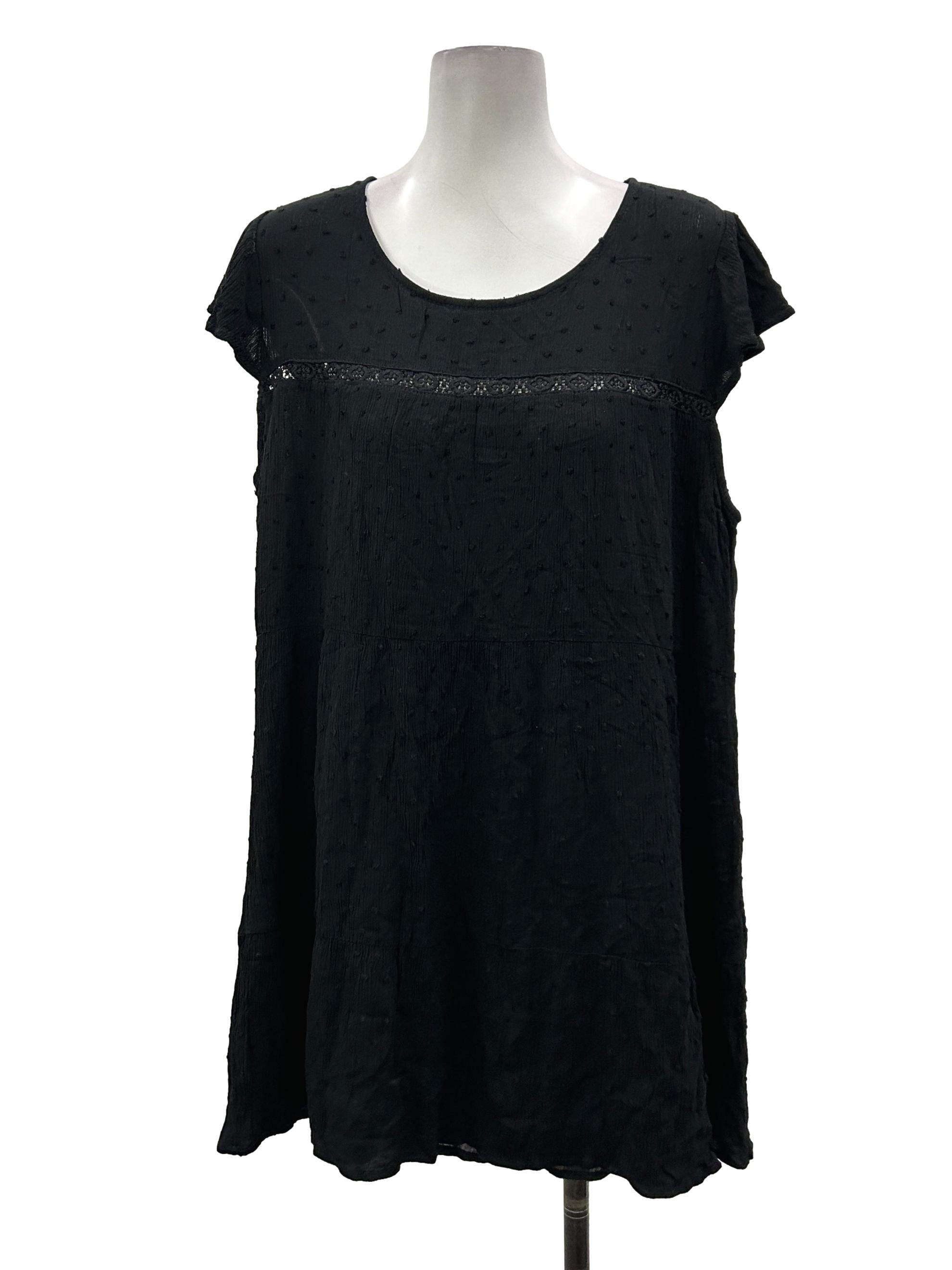 Black Pointelle Babydoll Dress