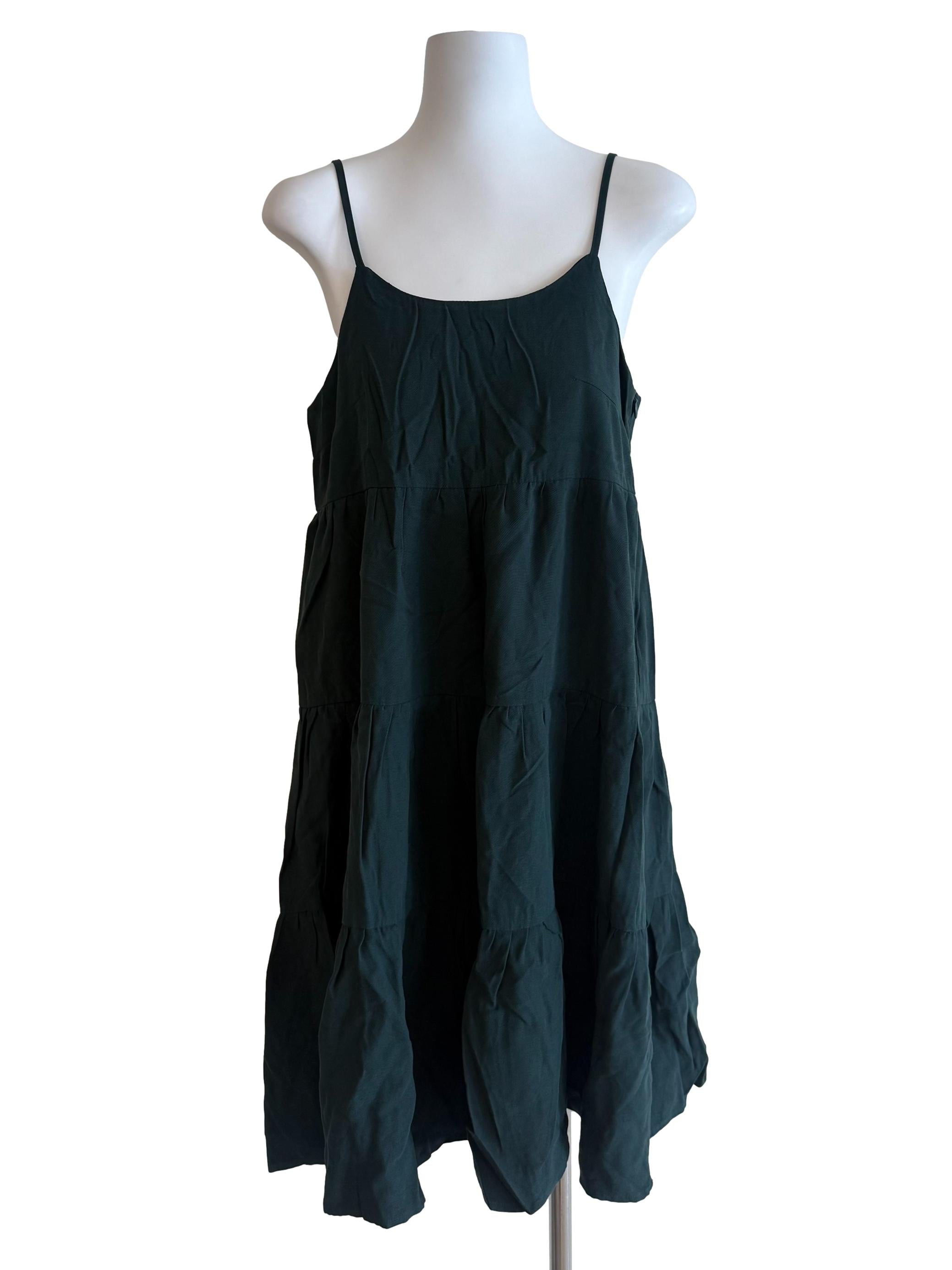 Pine Green Tiered Jumper Dress