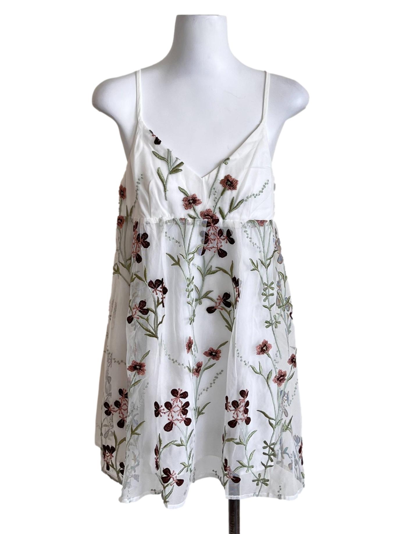 Pearl White Floral Lace Sun Dress