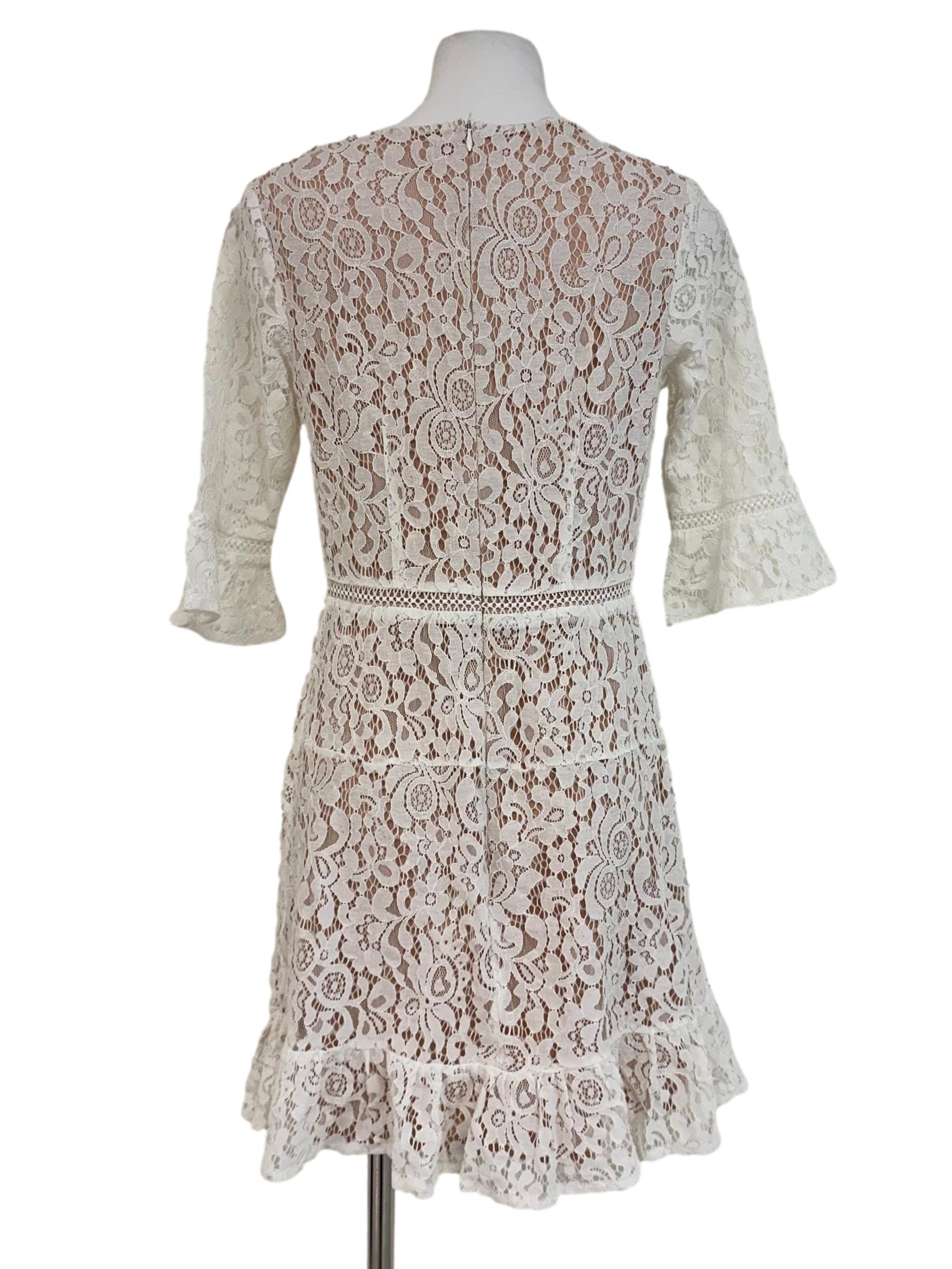 Porcelain White Lace Pattern Dress