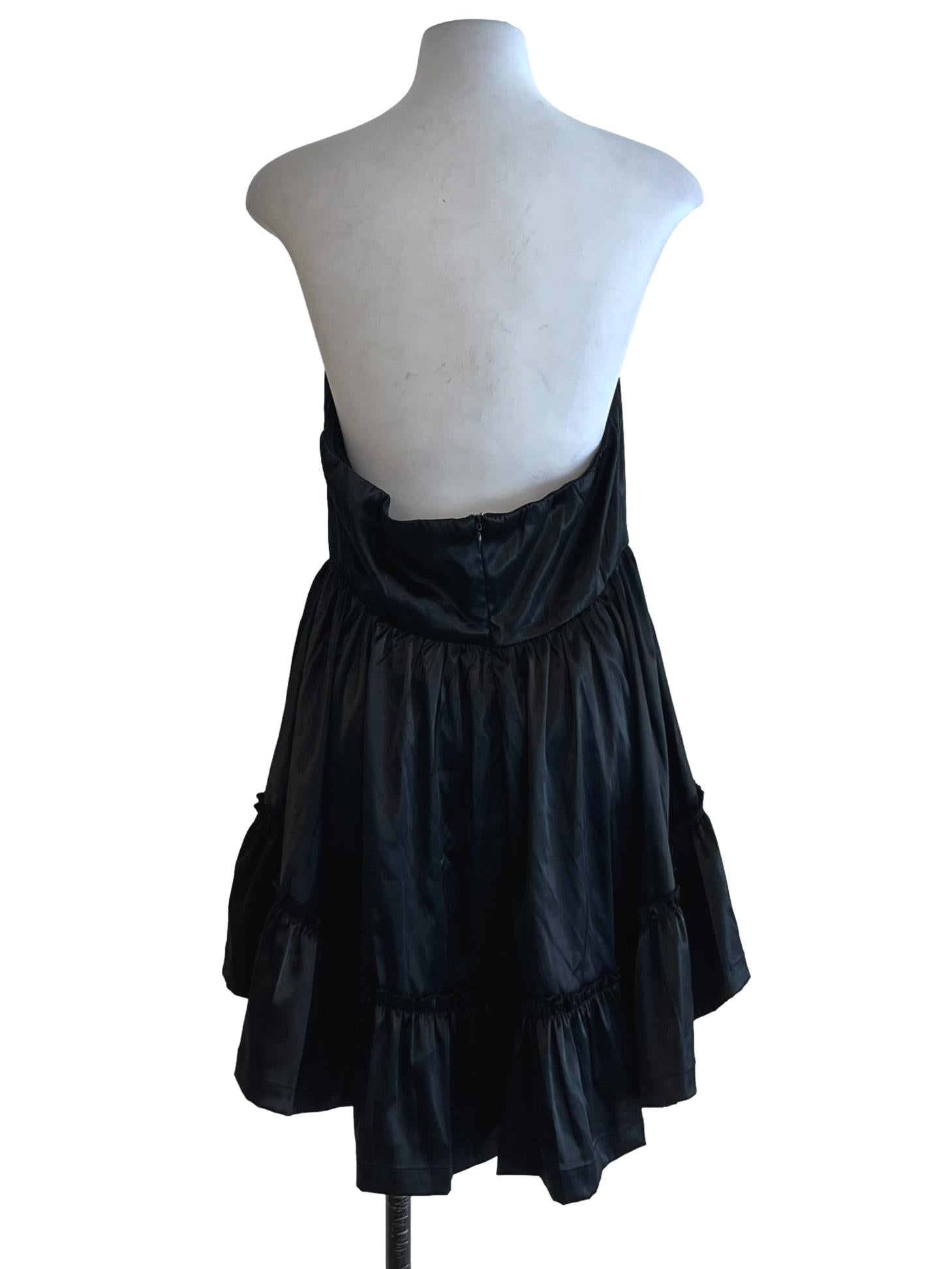 Black Strapless A-Line Dress
