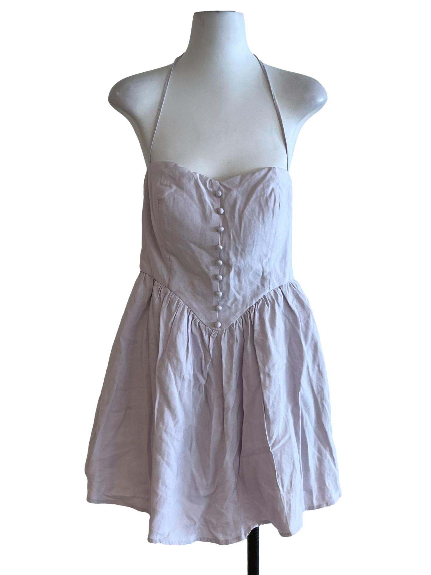 Lilac Purple Sweetheart Neckline A-Line Dress