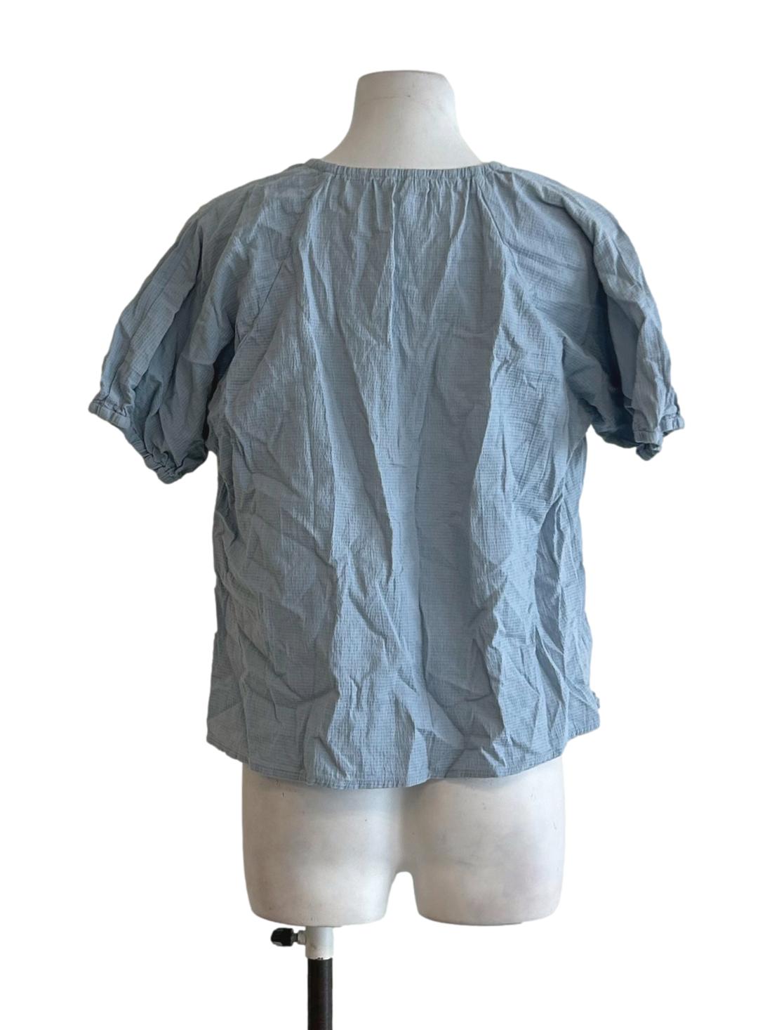 Textured Cotton Puff-Sleeve Top OSN