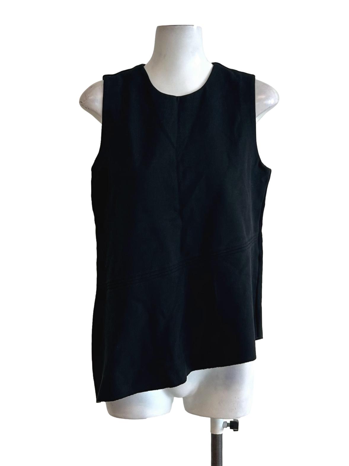 Black Sleeveless Asymmetrical Top