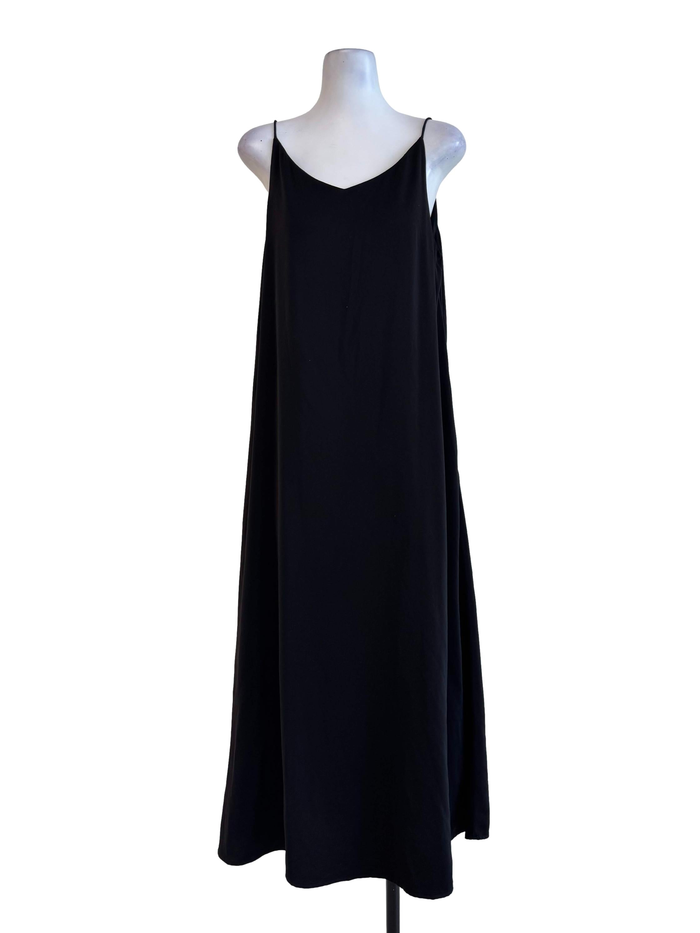 Shiny Black A-Line Dress