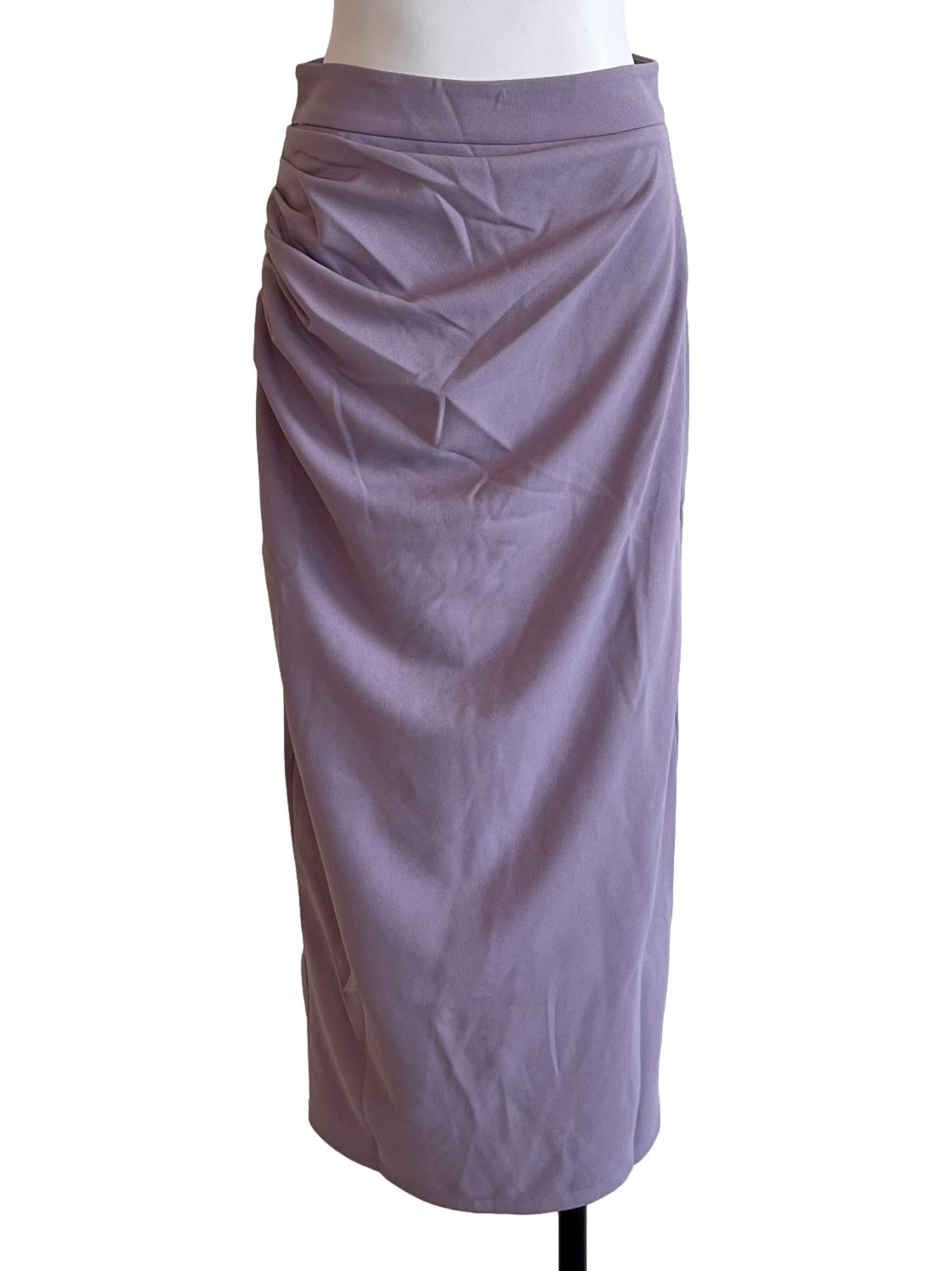 Heather Purple Draped Pencil Skirt