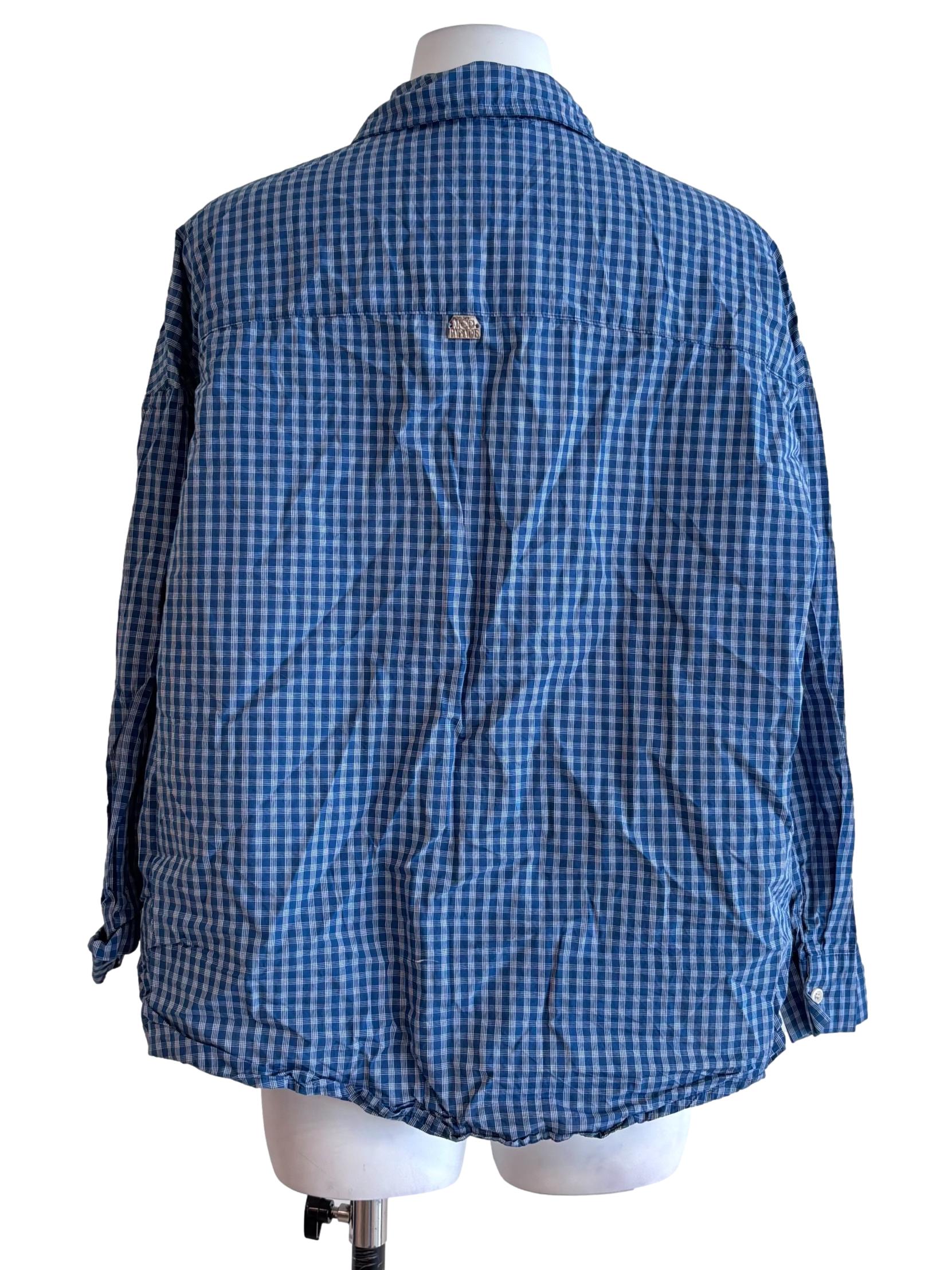 Navy Blue Checkered Dad Shirt