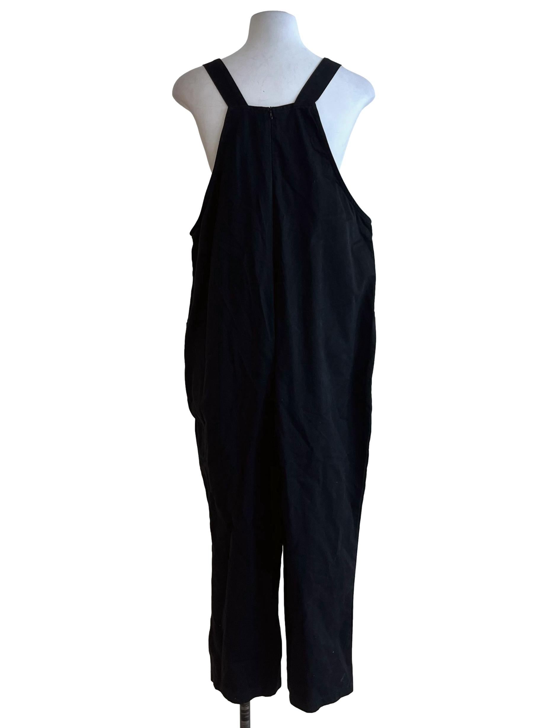 Black Square Neckline Jumpsuit