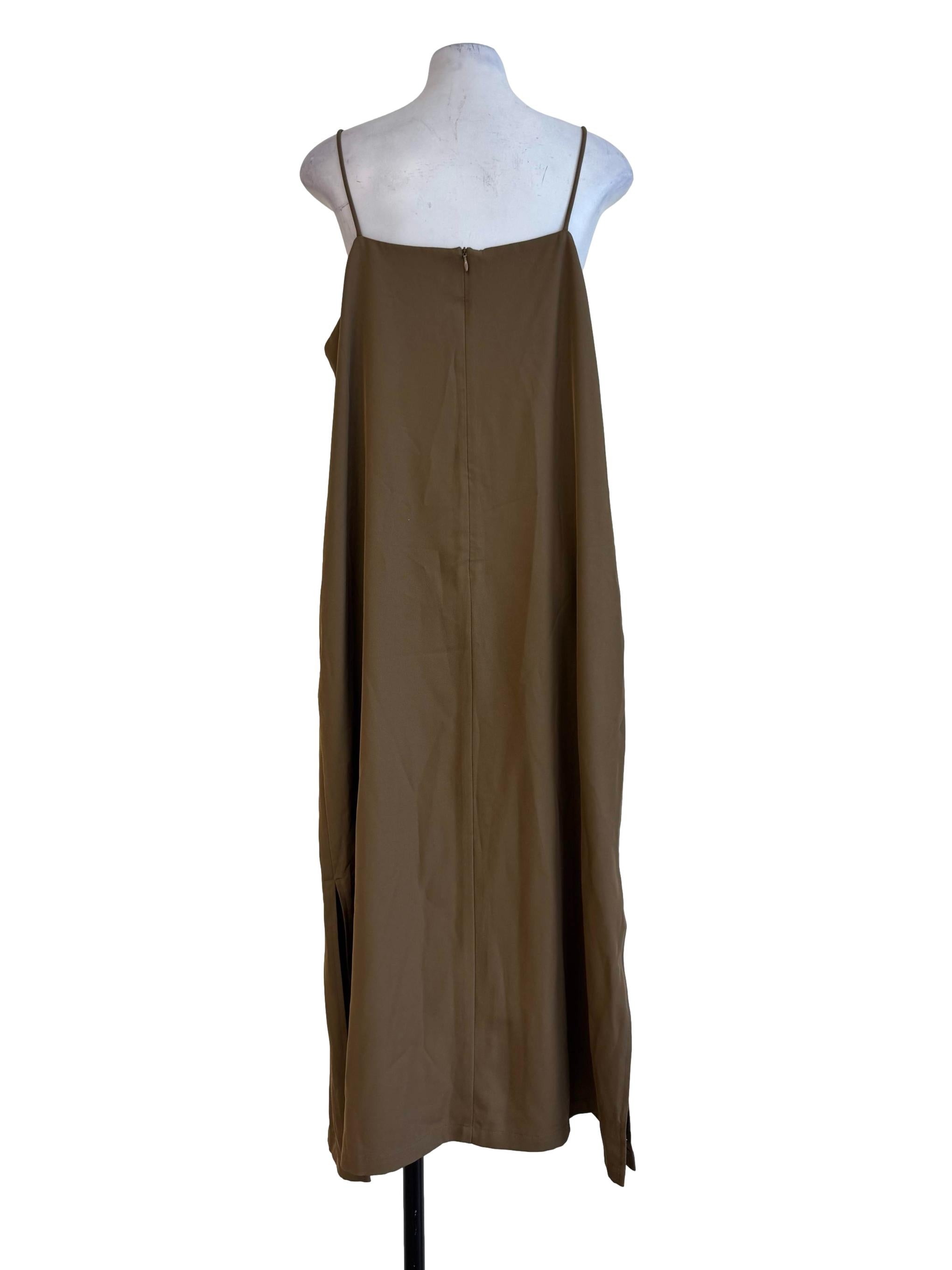 Burned Caramel Side Slit Dress