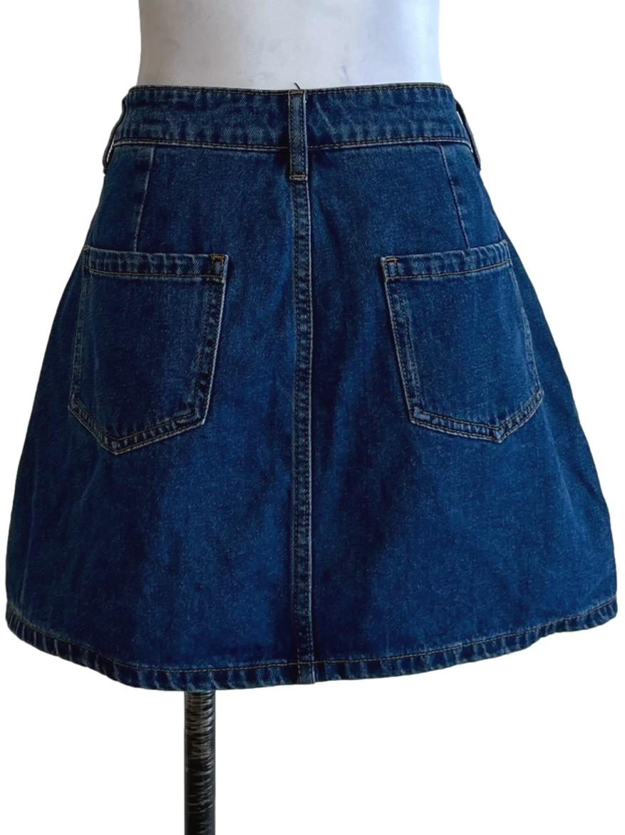 Blue Denim Cargo Mini Skorts