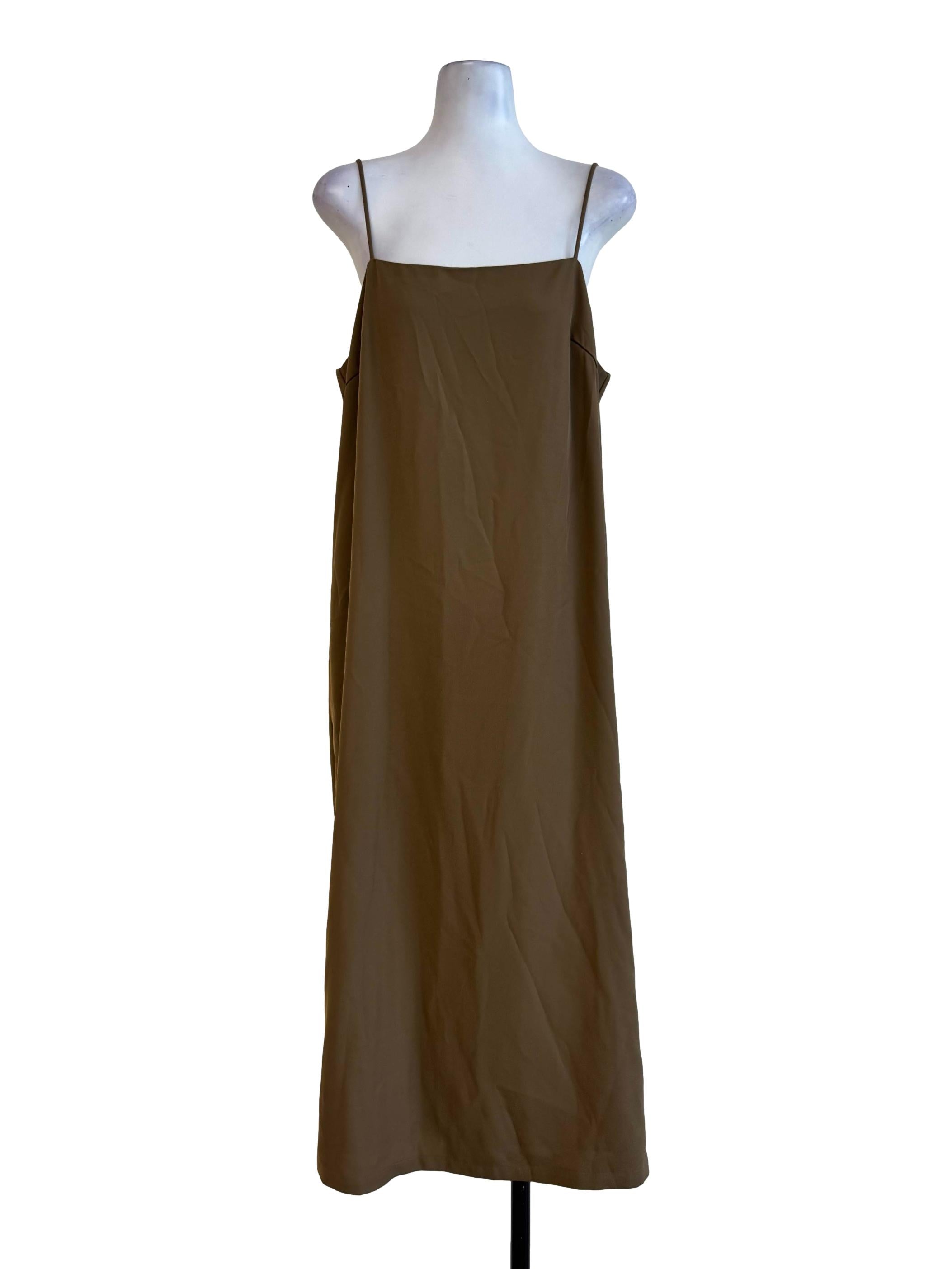 Burned Caramel Side Slit Dress