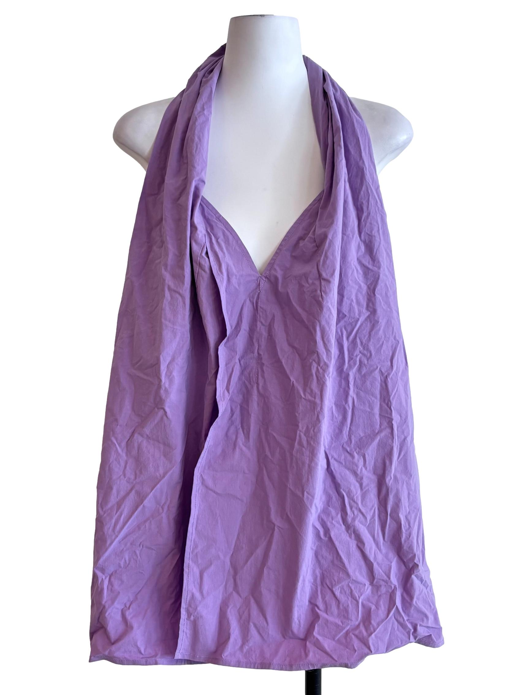Lavender Purple Casual Halter Top