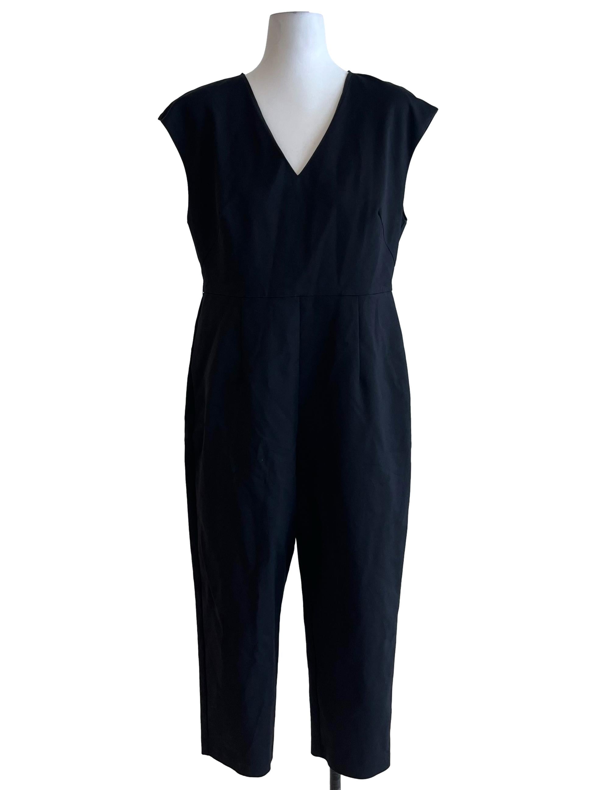 Black V-Neckline Jumpsuit