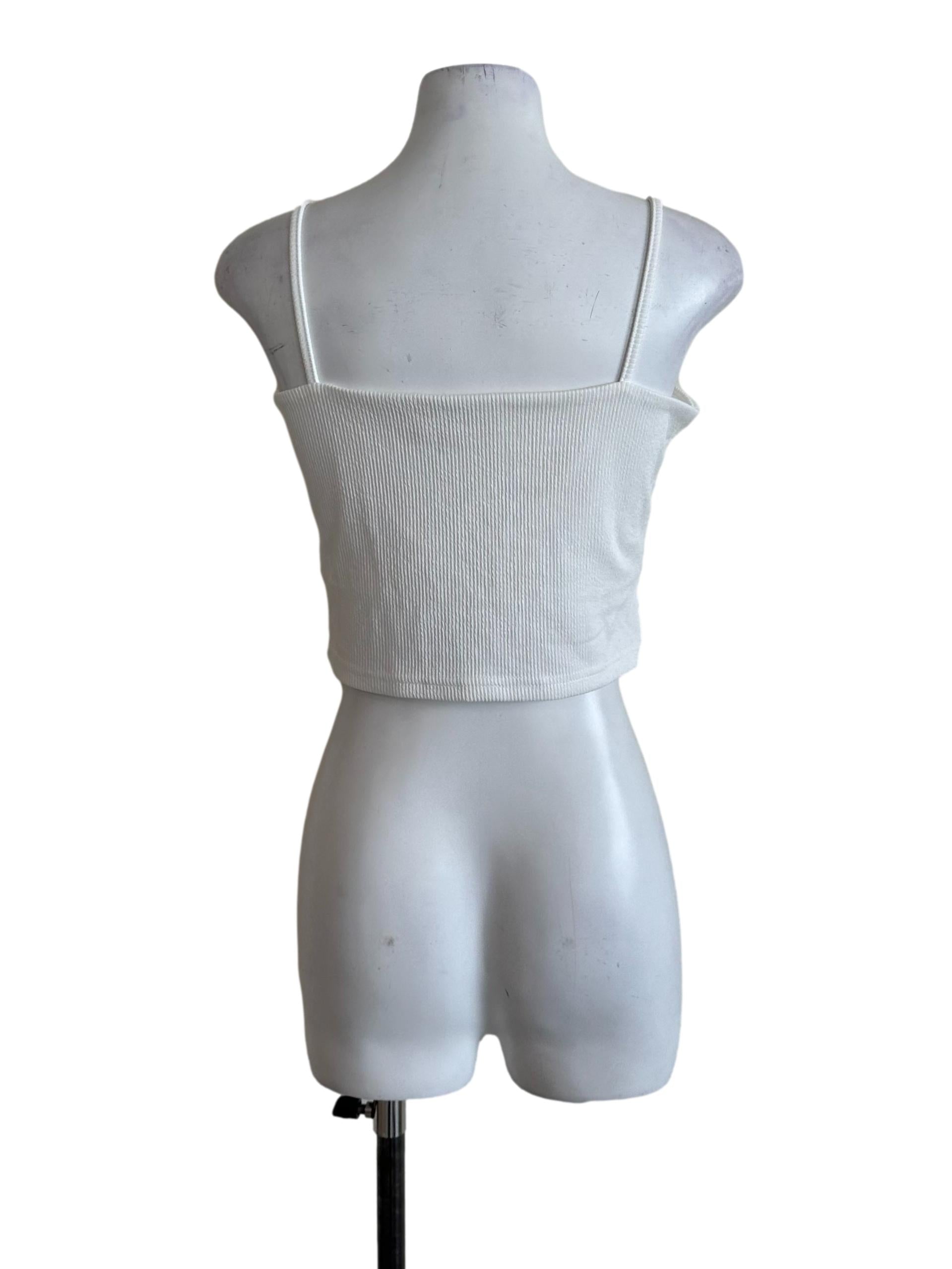 Pearl White Mesh Net Knit Top