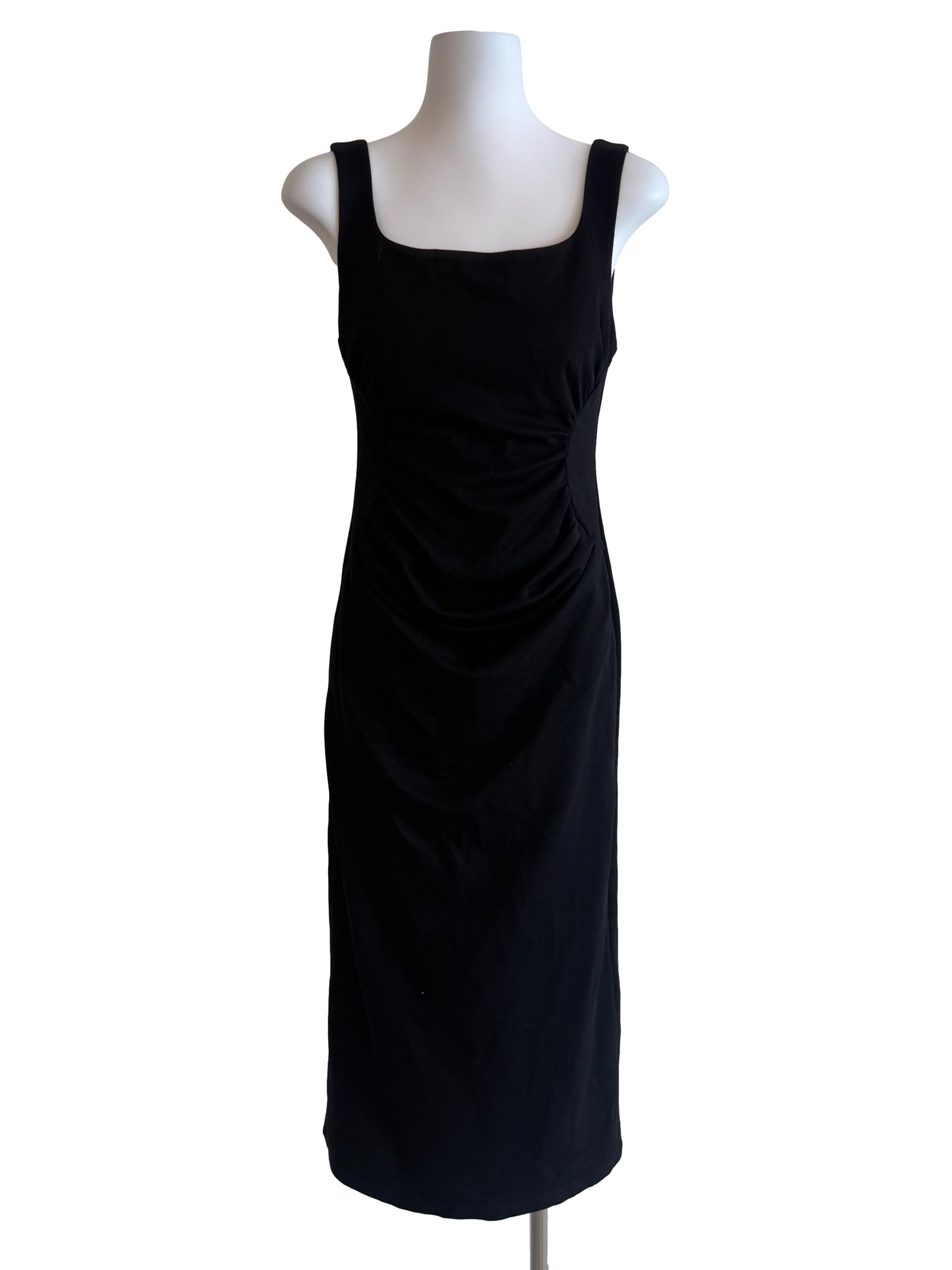 Black Draped Bodycon Dress
