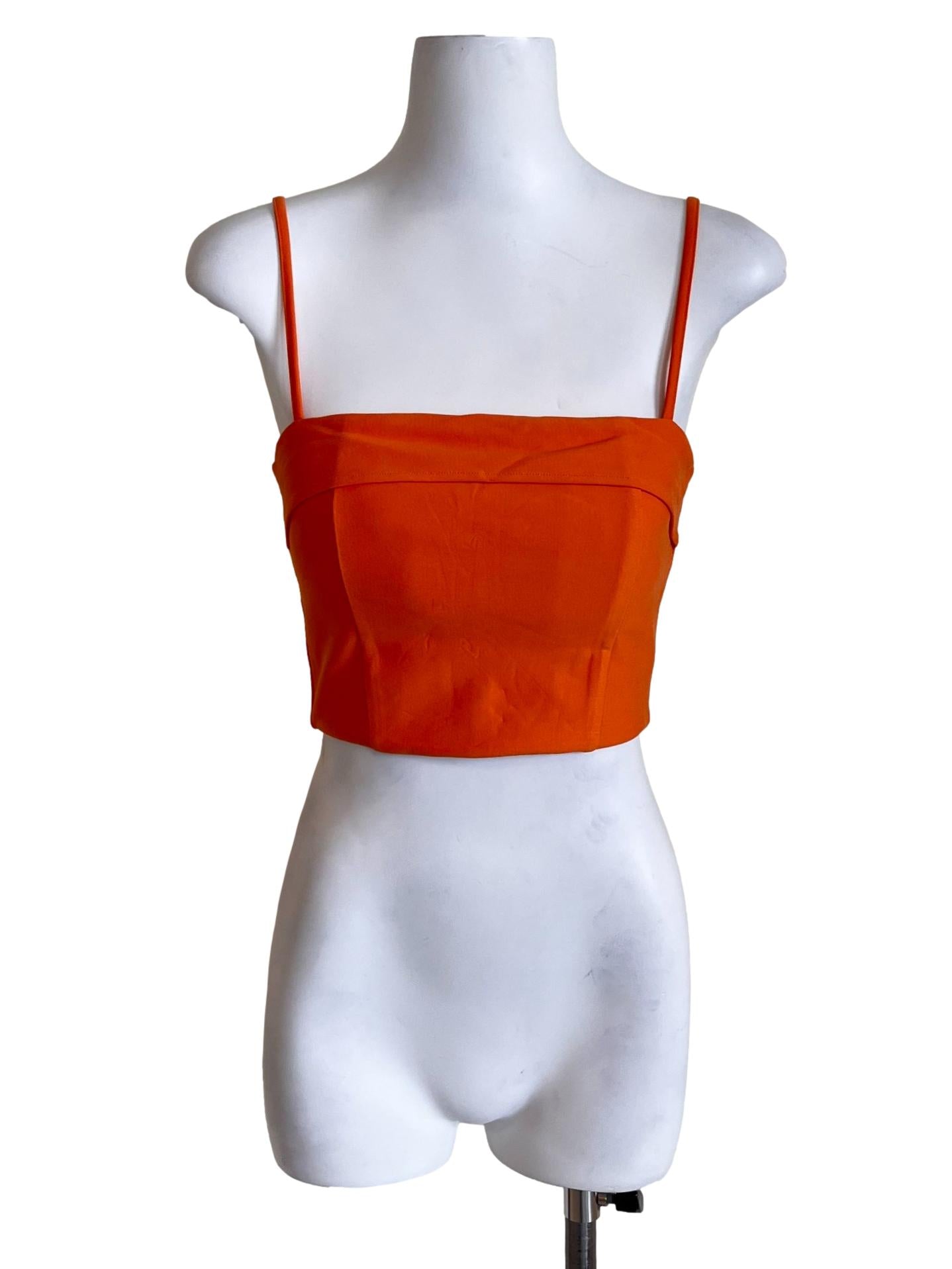 Fire Orange Cropped Tube Top