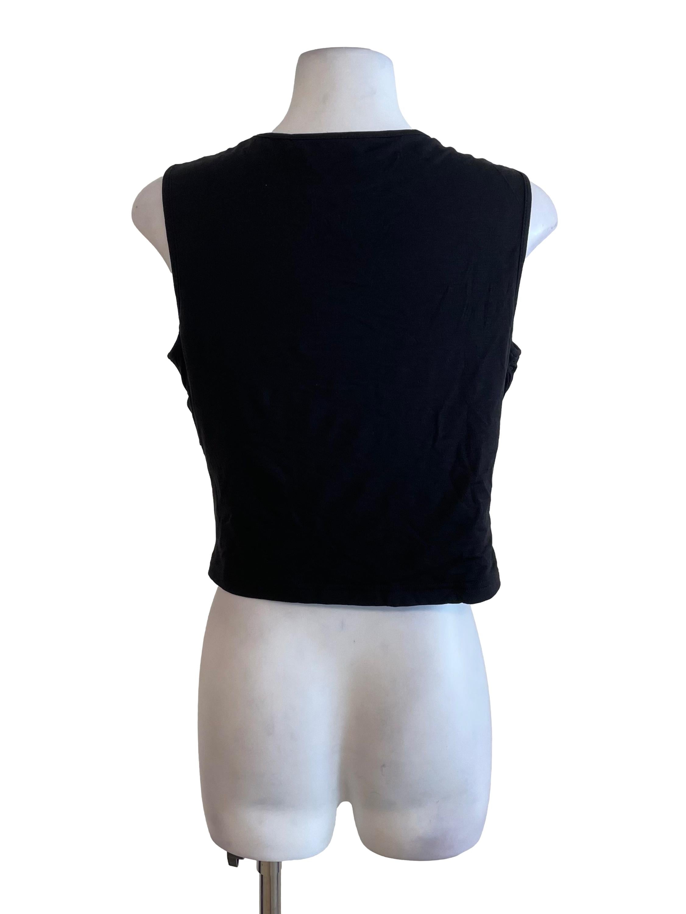 Black Draped Sleeveless Top