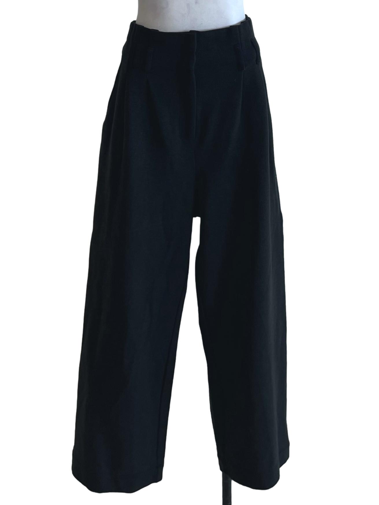 Black Plain High-Waisted Formal Pants