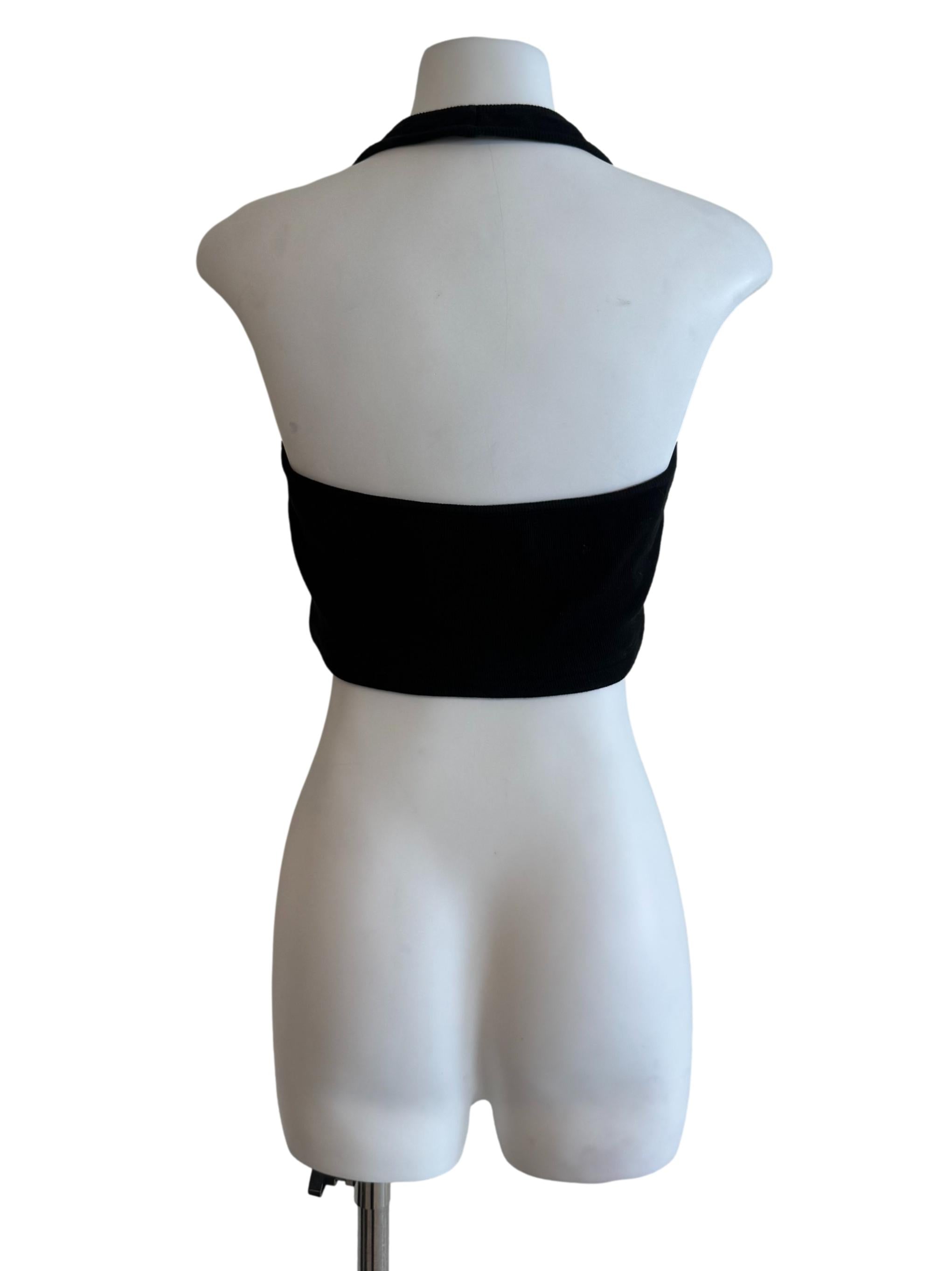 Black Halter Neck Mini Top