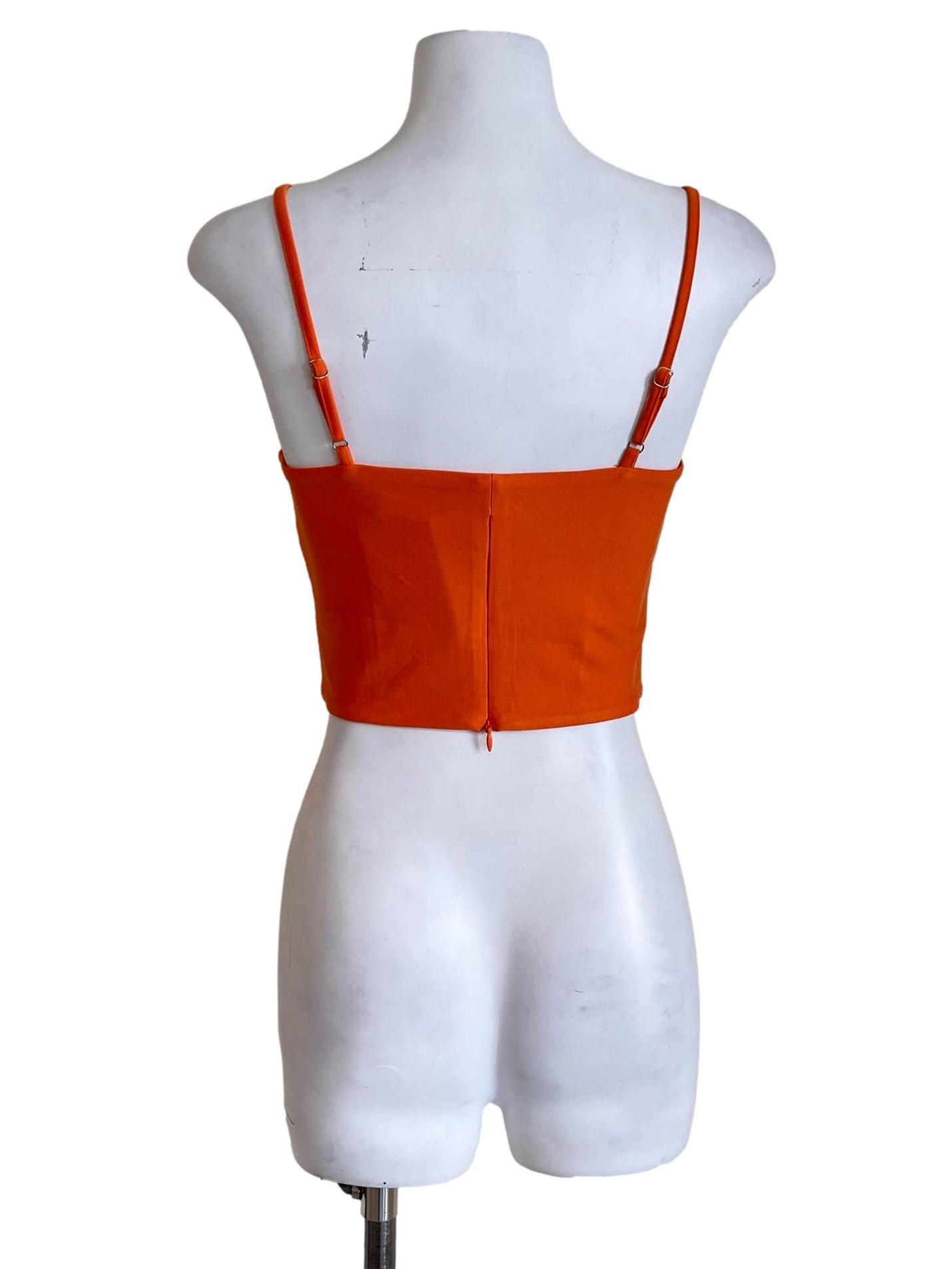 Fire Orange Cropped Tube Top