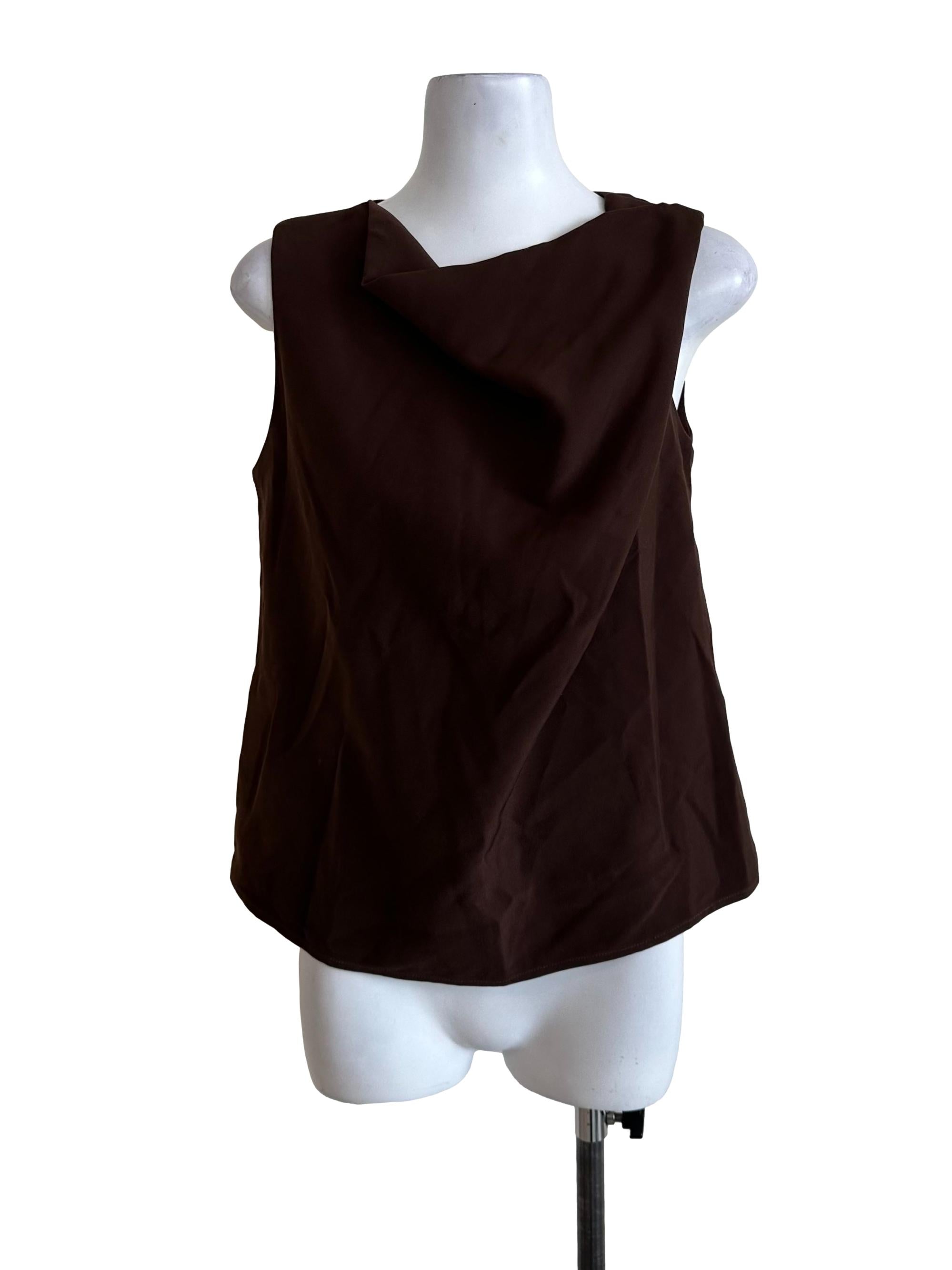 Chocolate Brown Draped Top