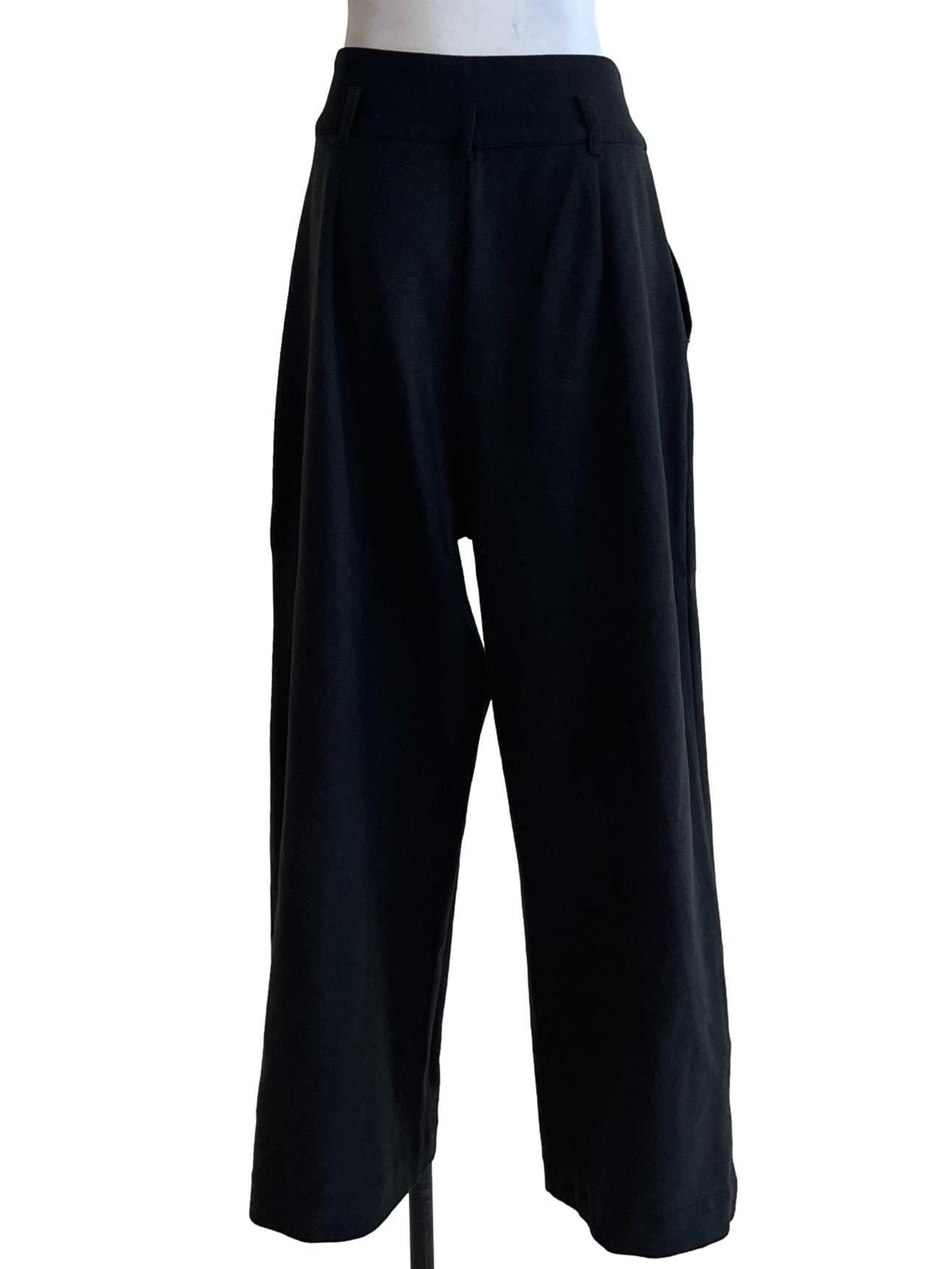Black Plain High-Waisted Formal Pants