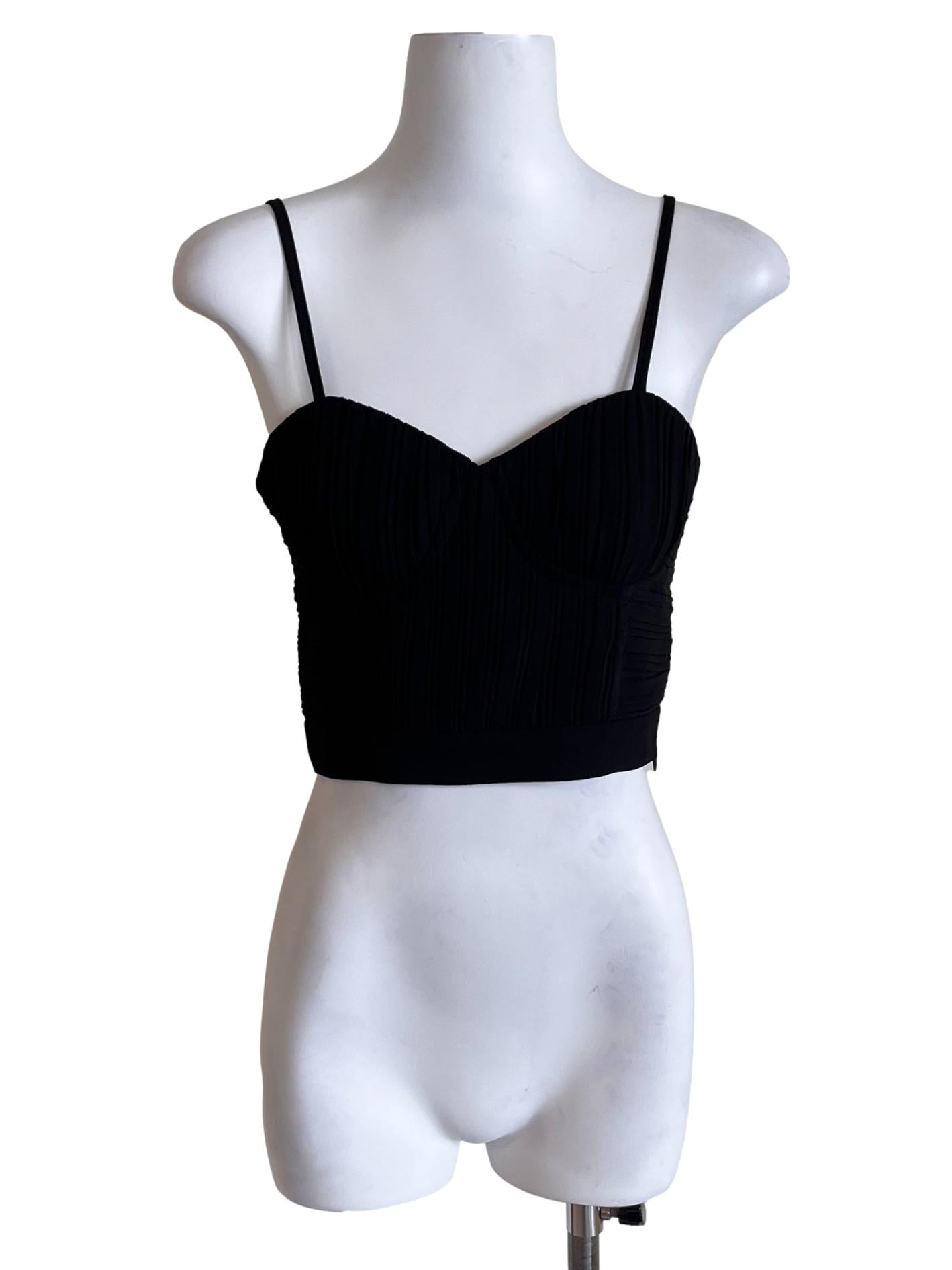 Jade Black Sleeveless Crop Top
