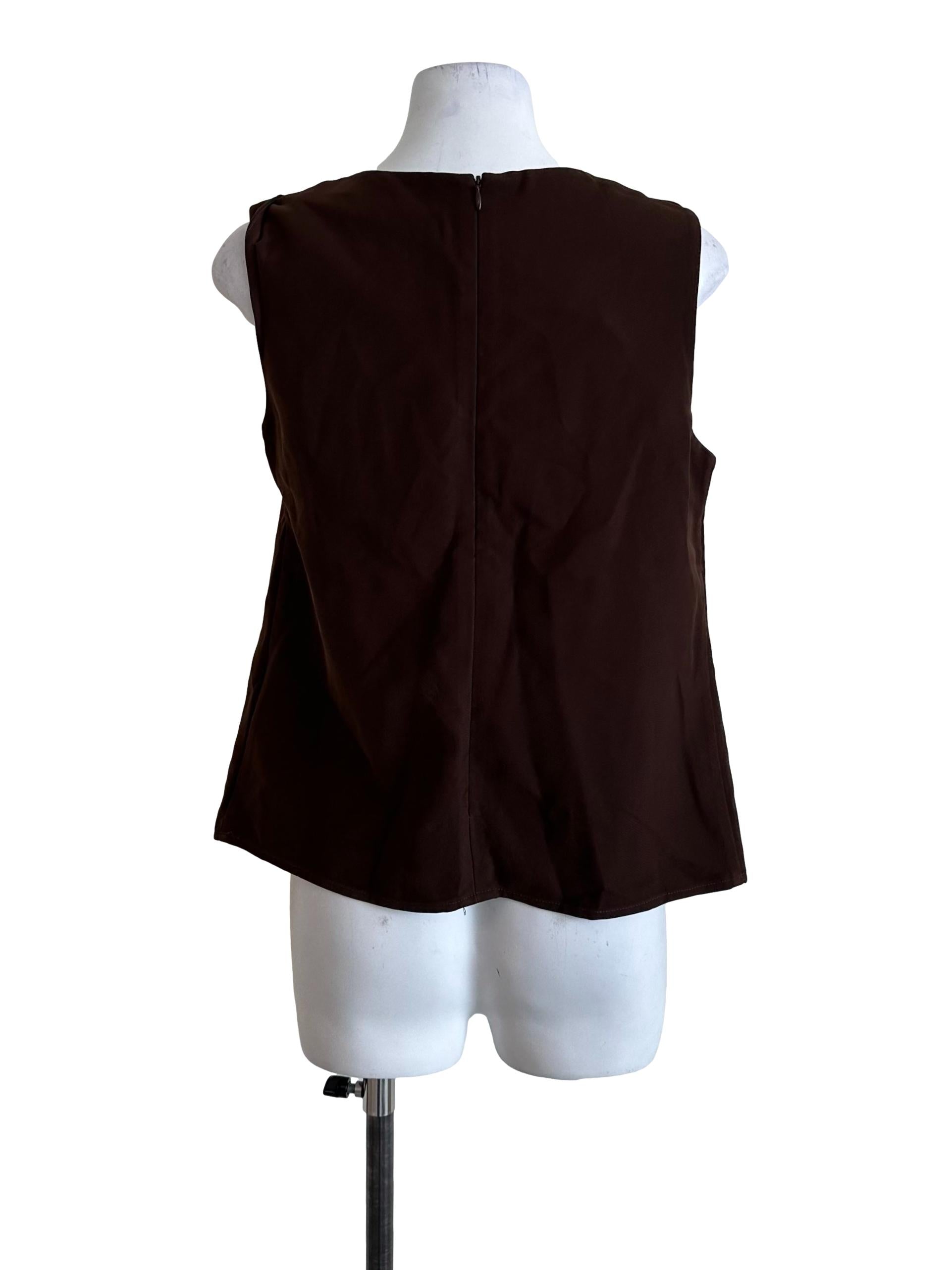 Chocolate Brown Draped Top
