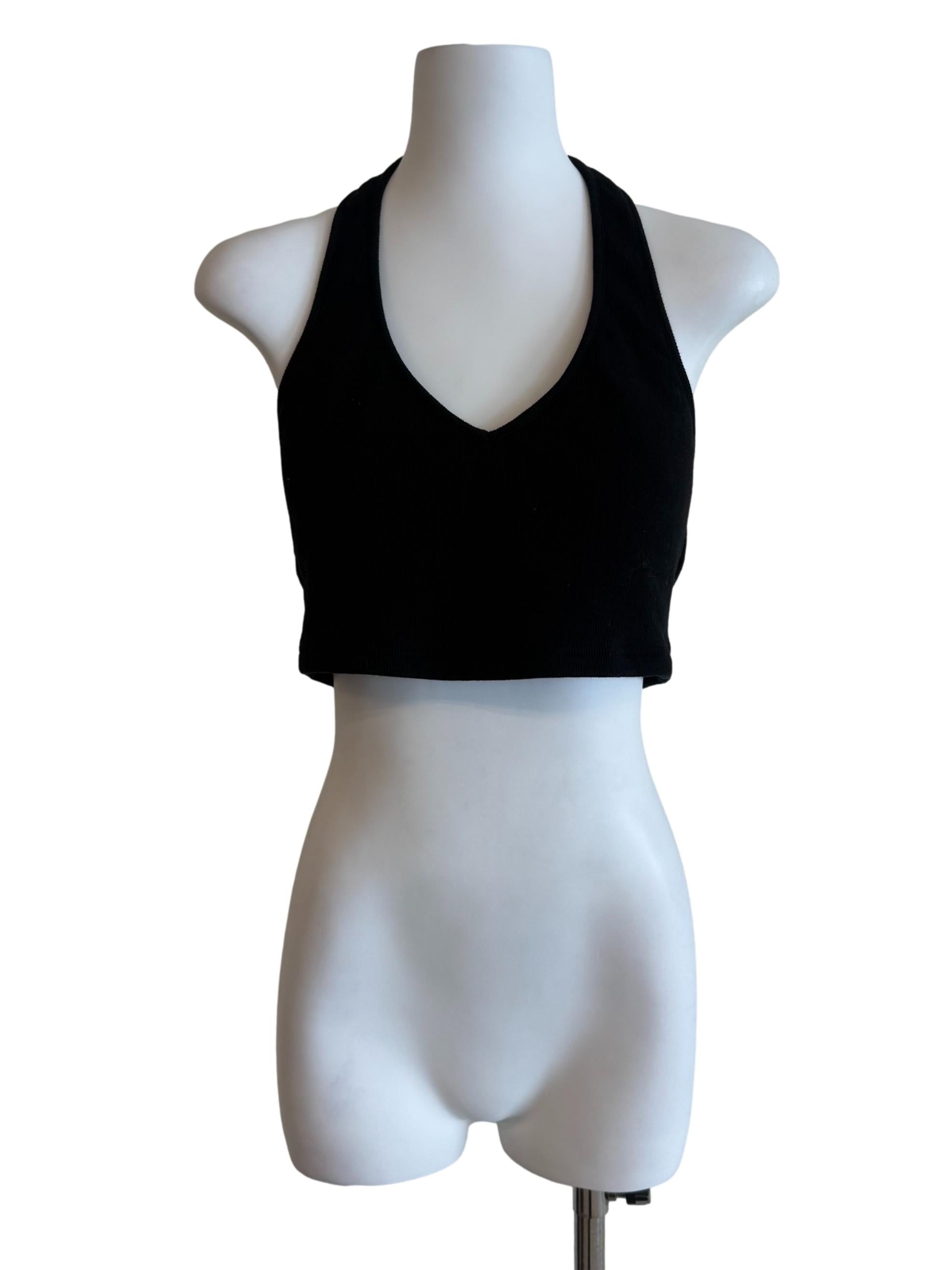 Black Halter Neck Mini Top