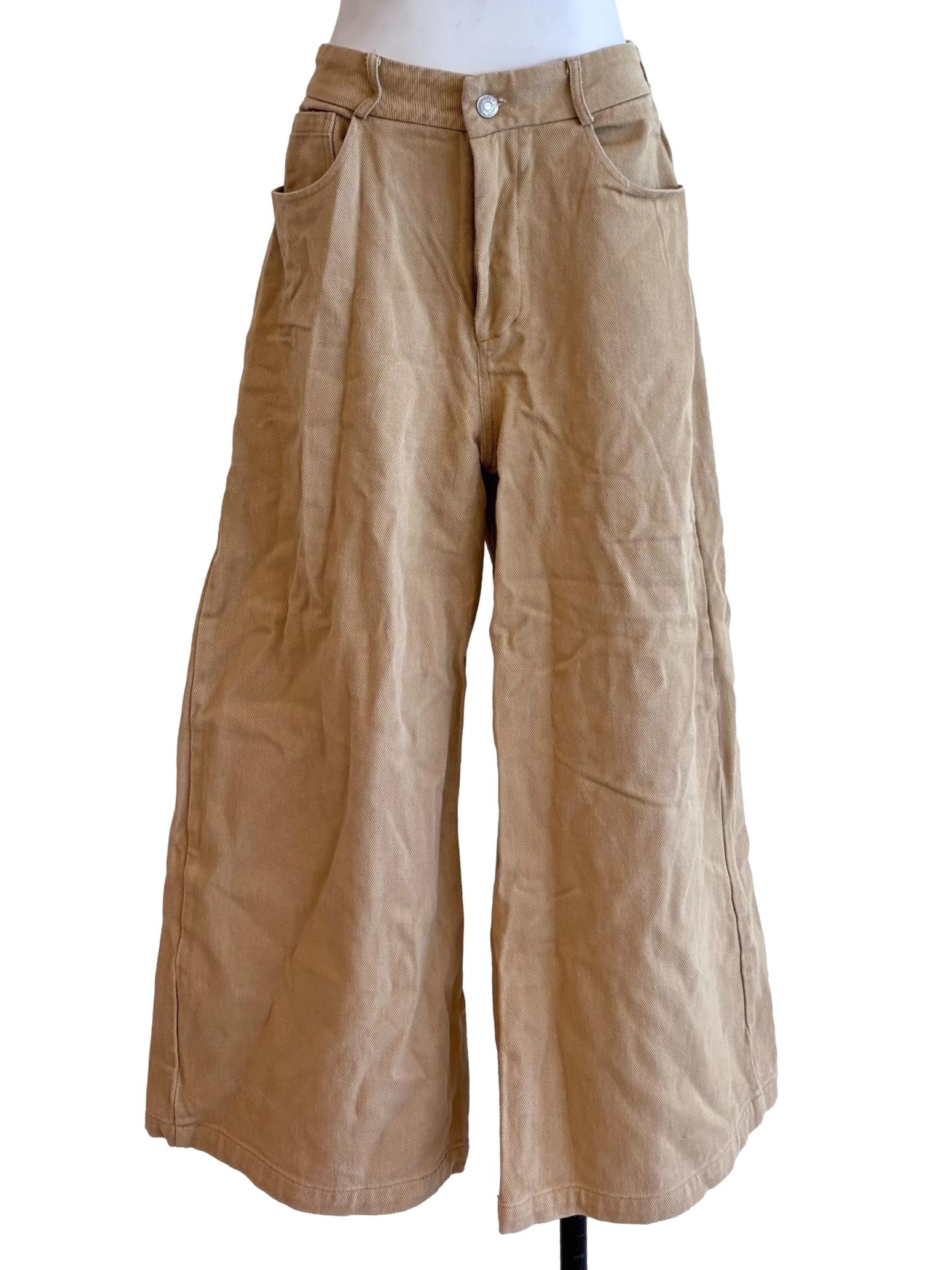 Beige Wide Leg Jeans