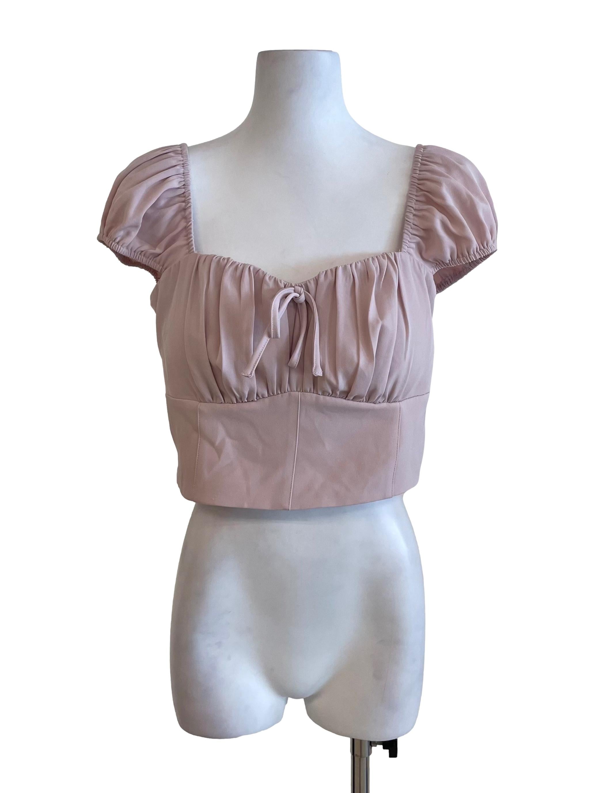 Lemonade Pink Milkmaid Crop Top