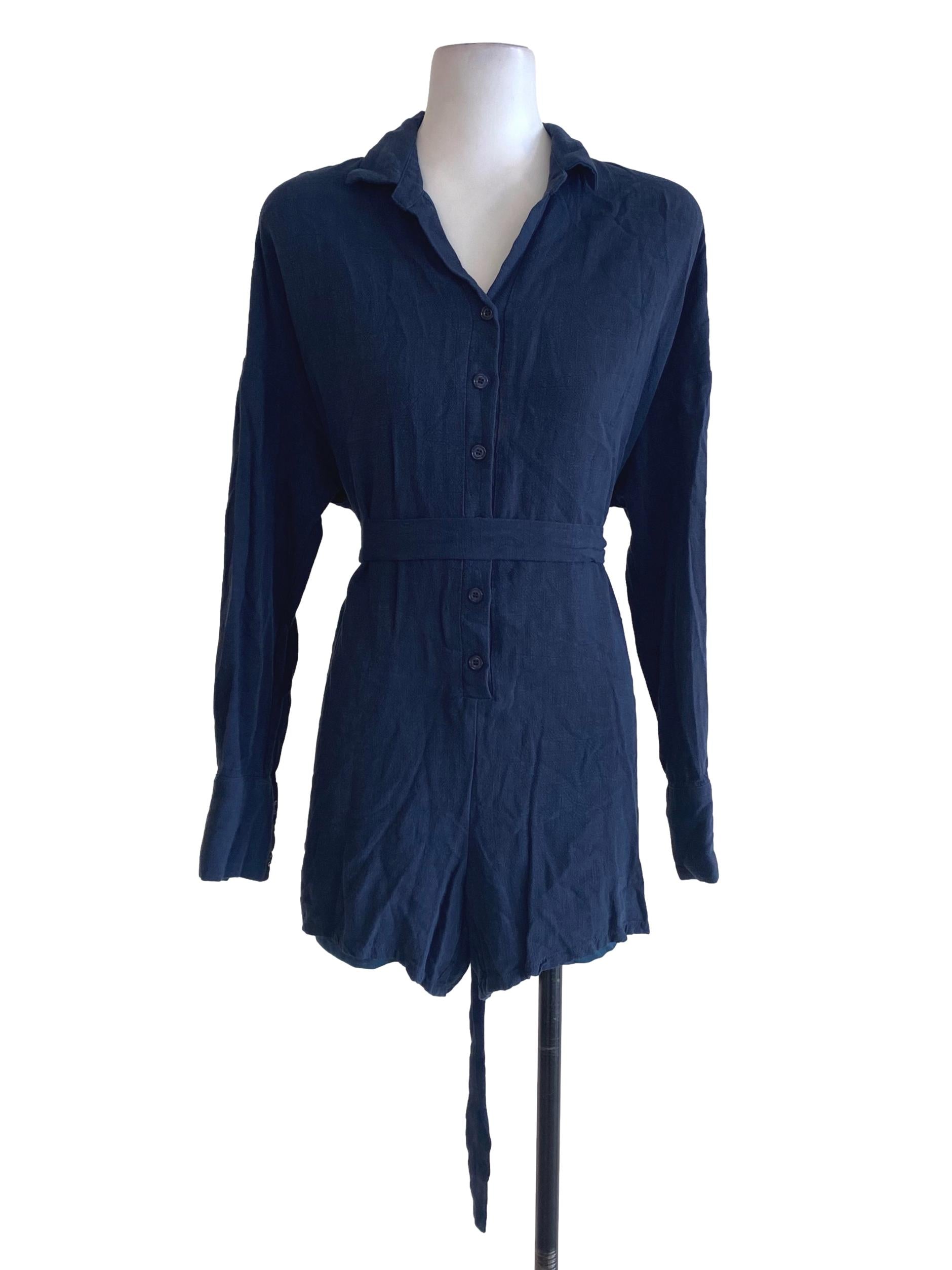 Navy Blue Cotton Rompers TCL