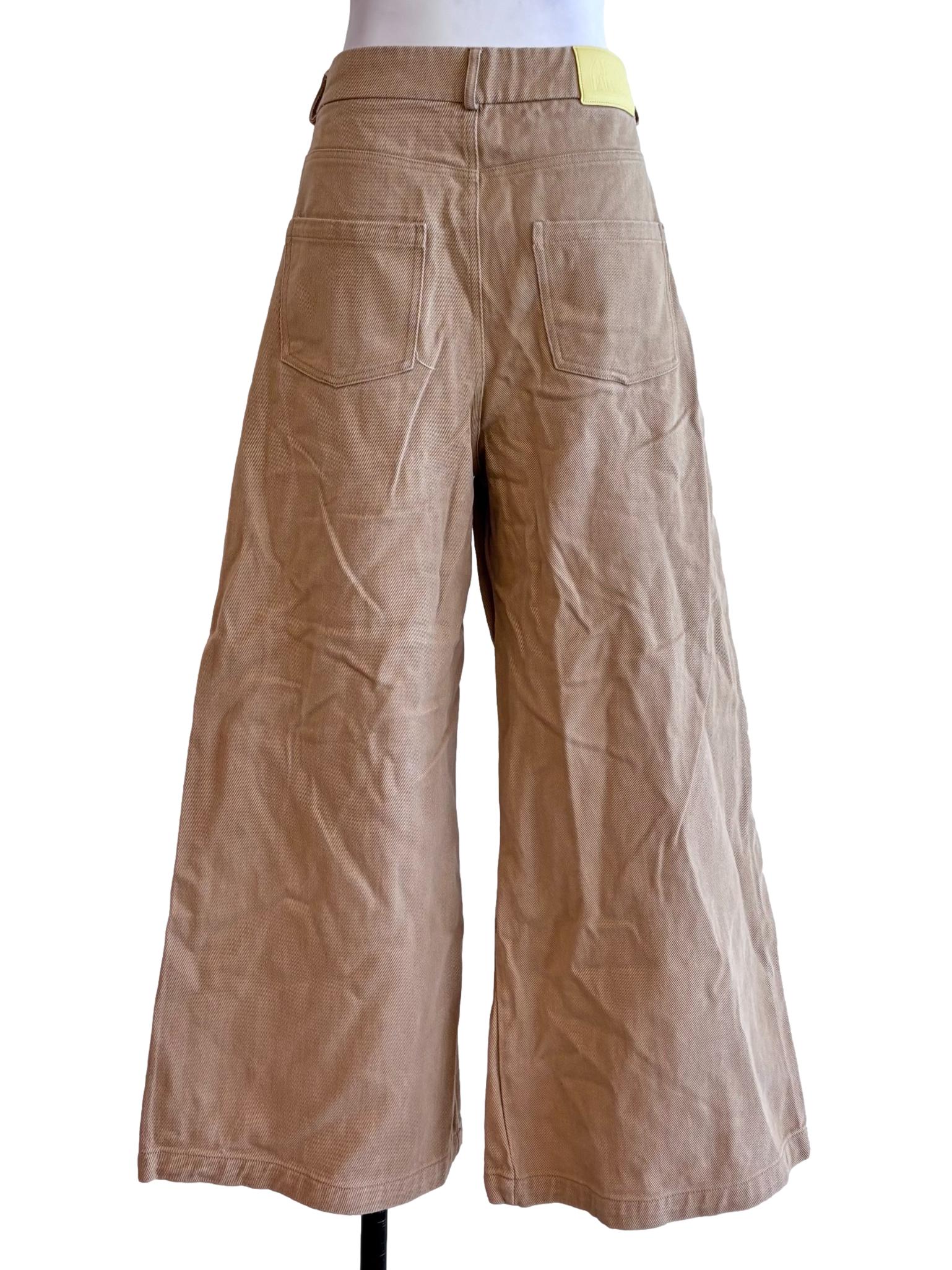 Beige Wide Leg Jeans