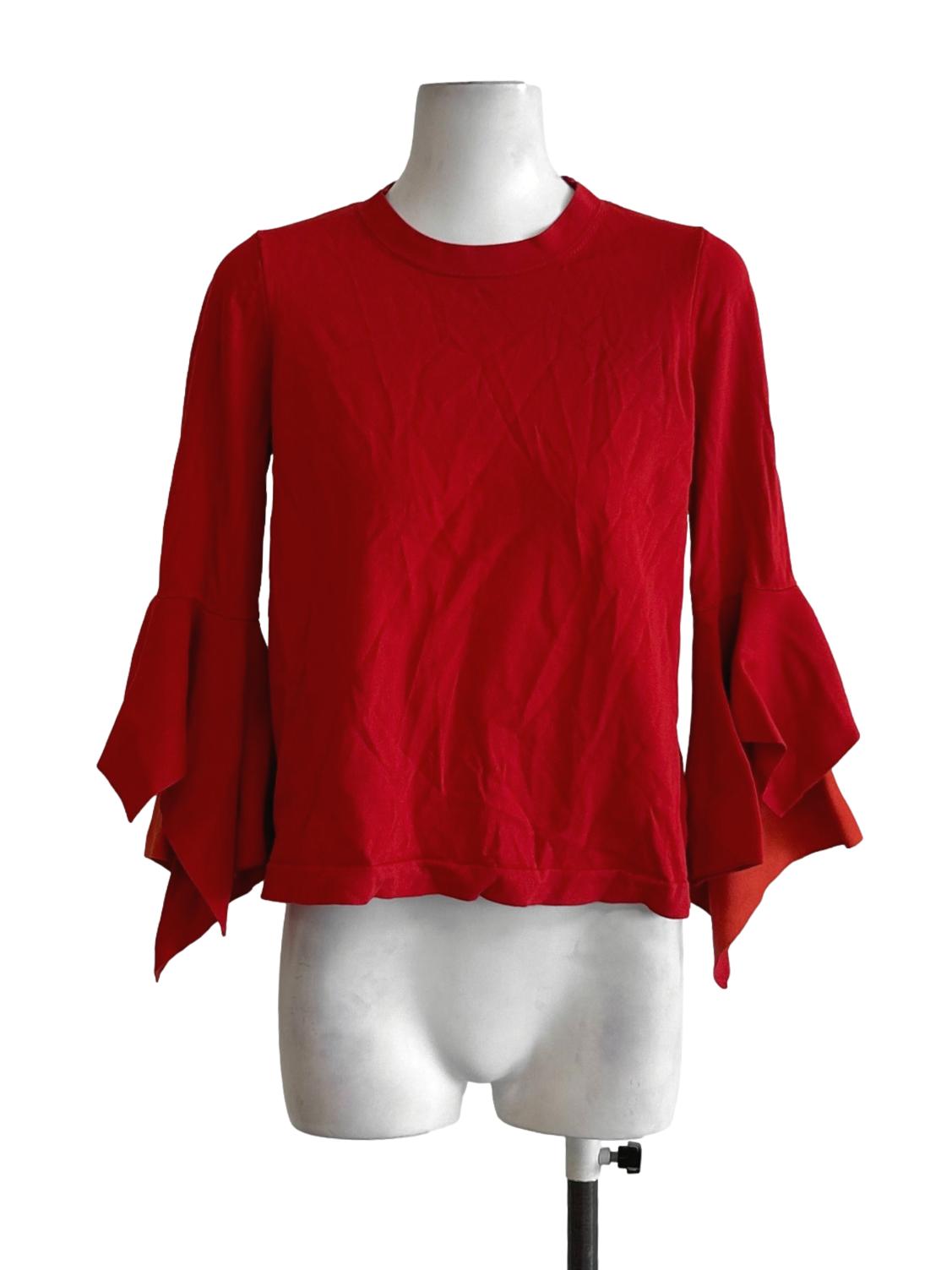 Chilli Red Long Sleeve Knit Top
