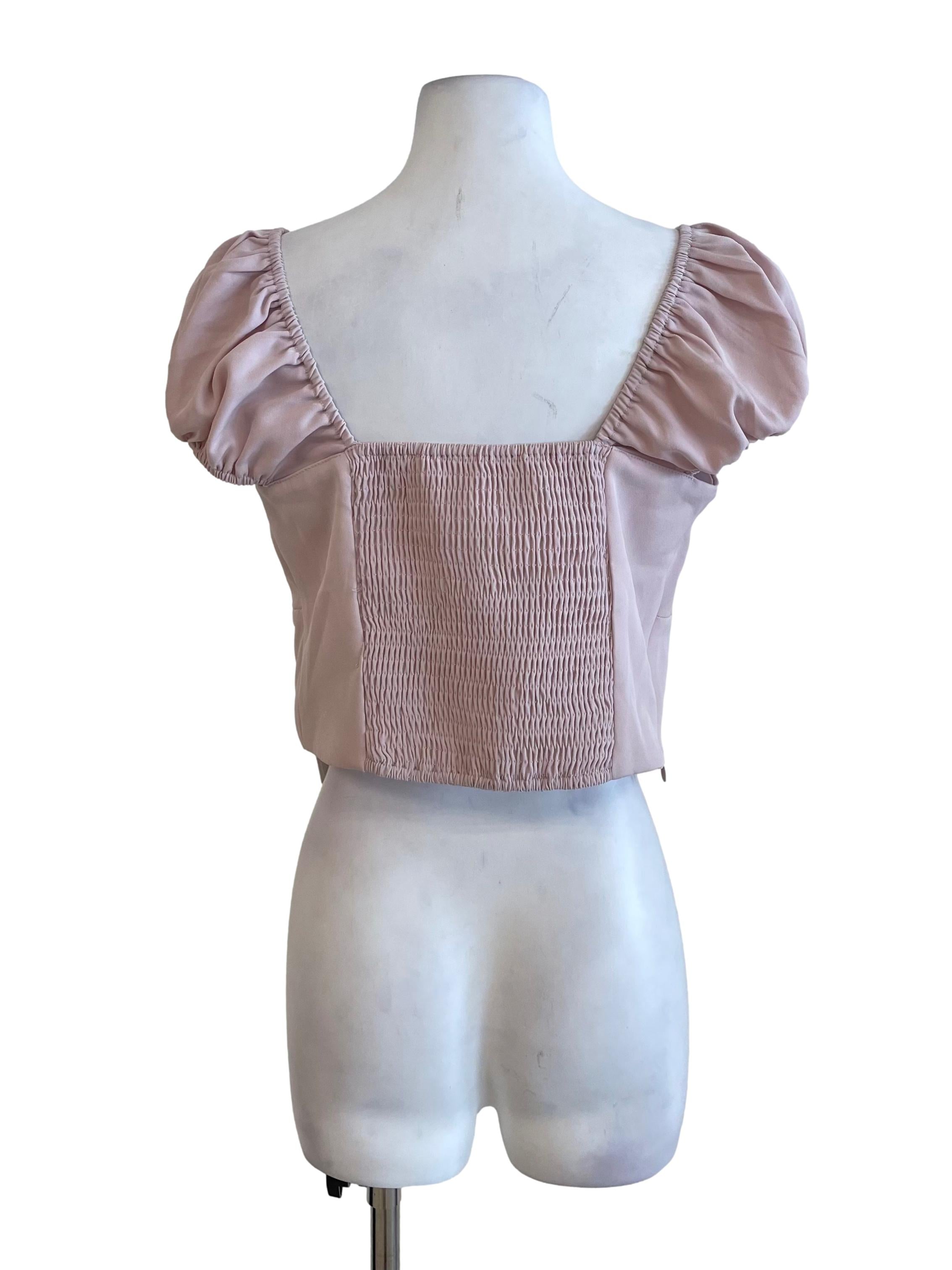 Lemonade Pink Milkmaid Crop Top