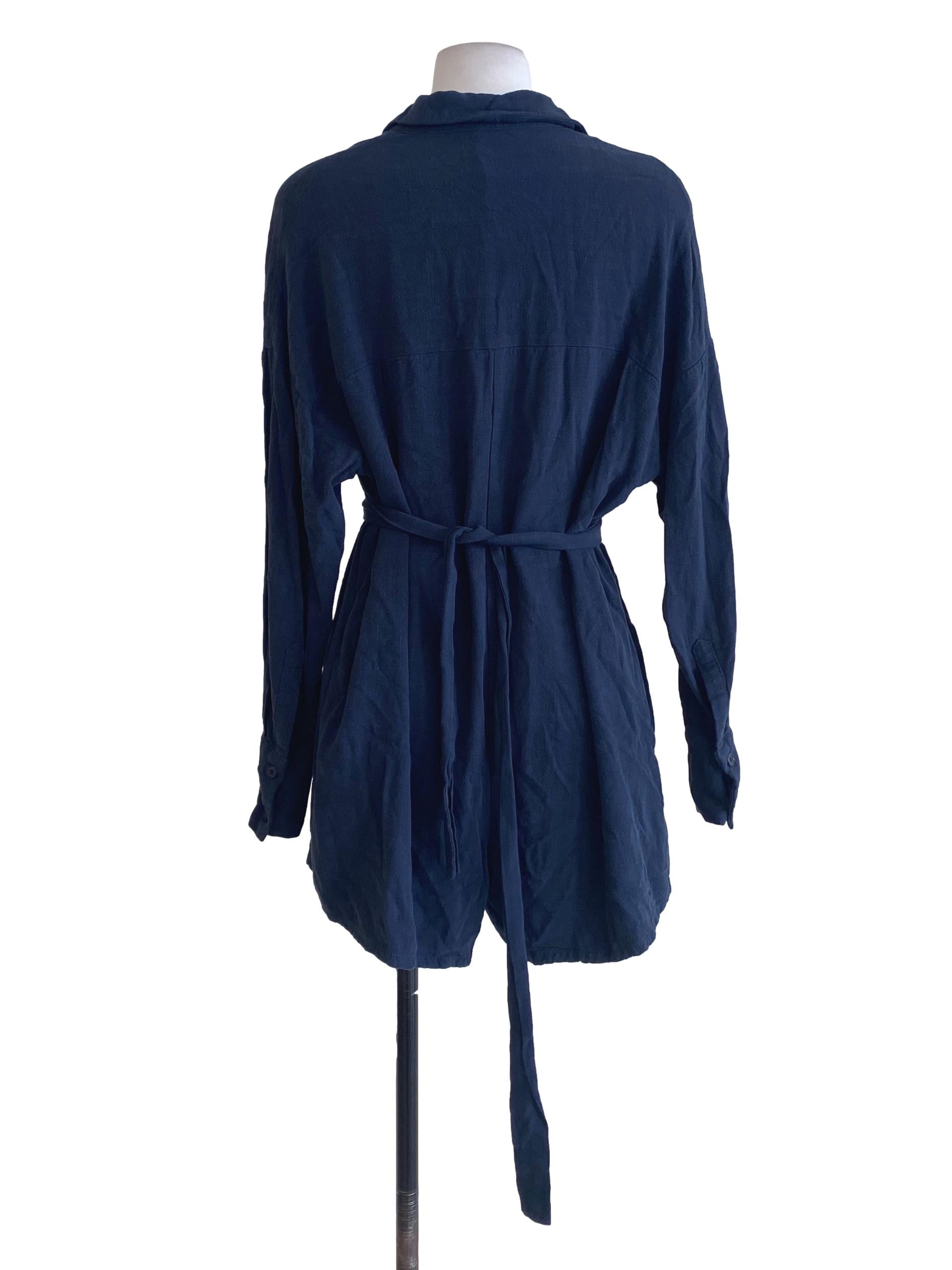 Navy Blue Cotton Rompers TCL