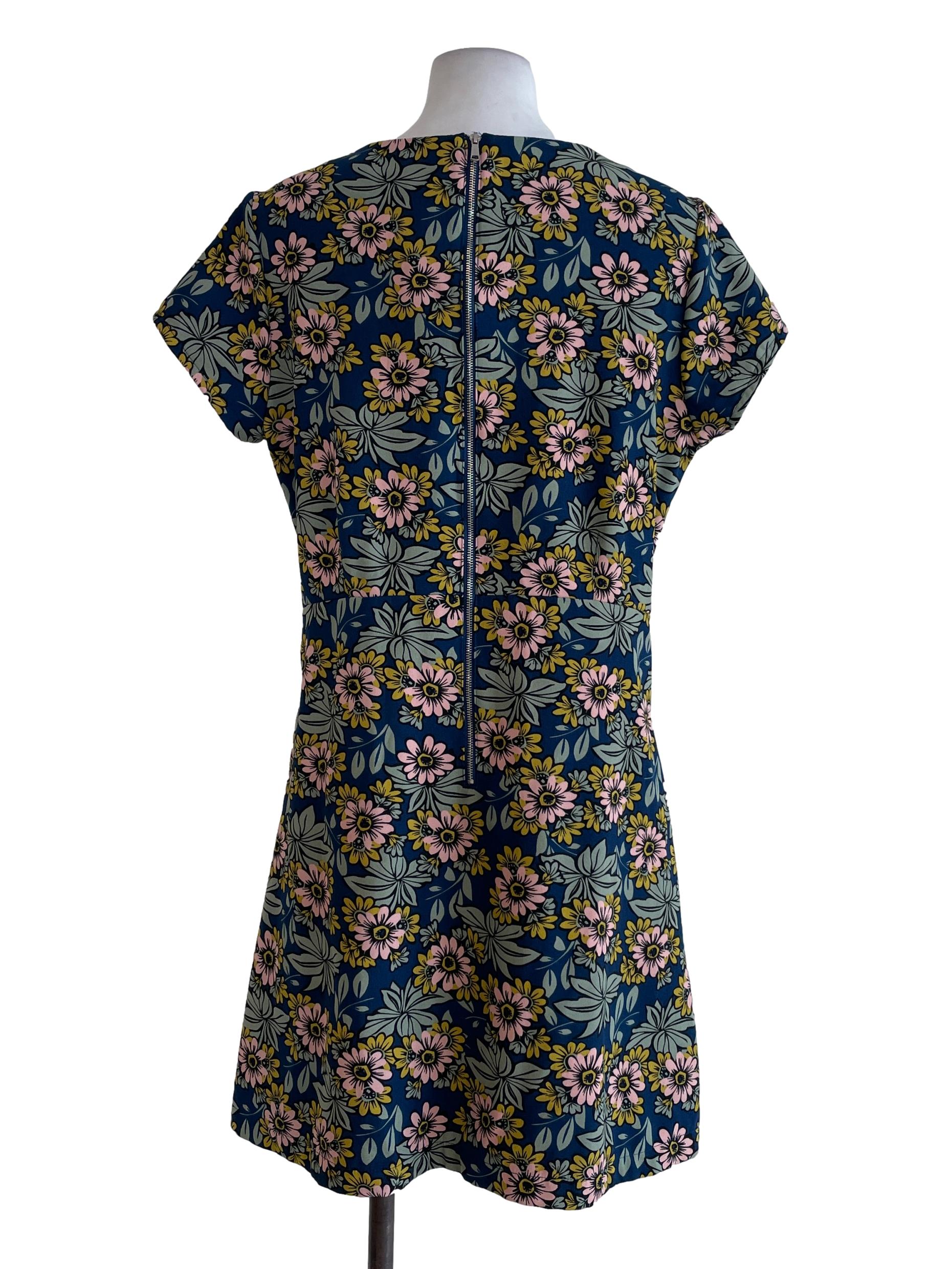 Navy Blue Floral Dress