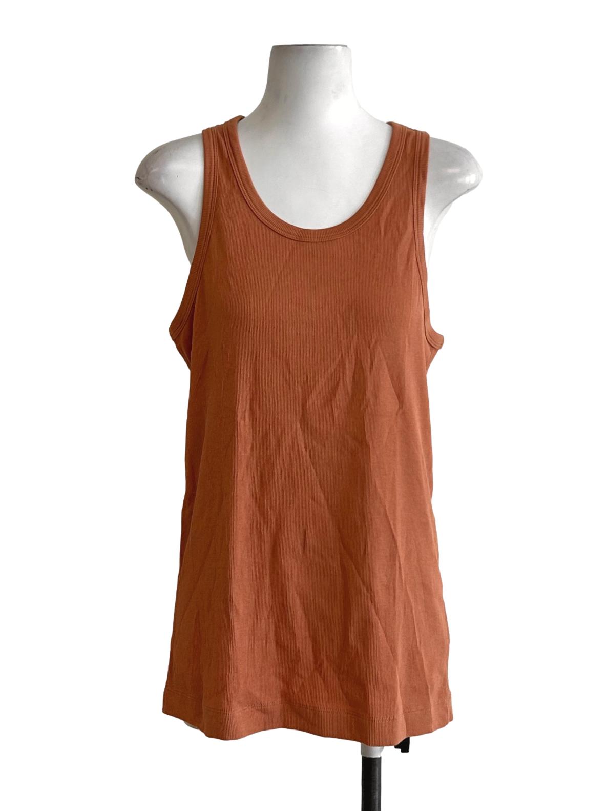 Orange Ribbed Tank Top