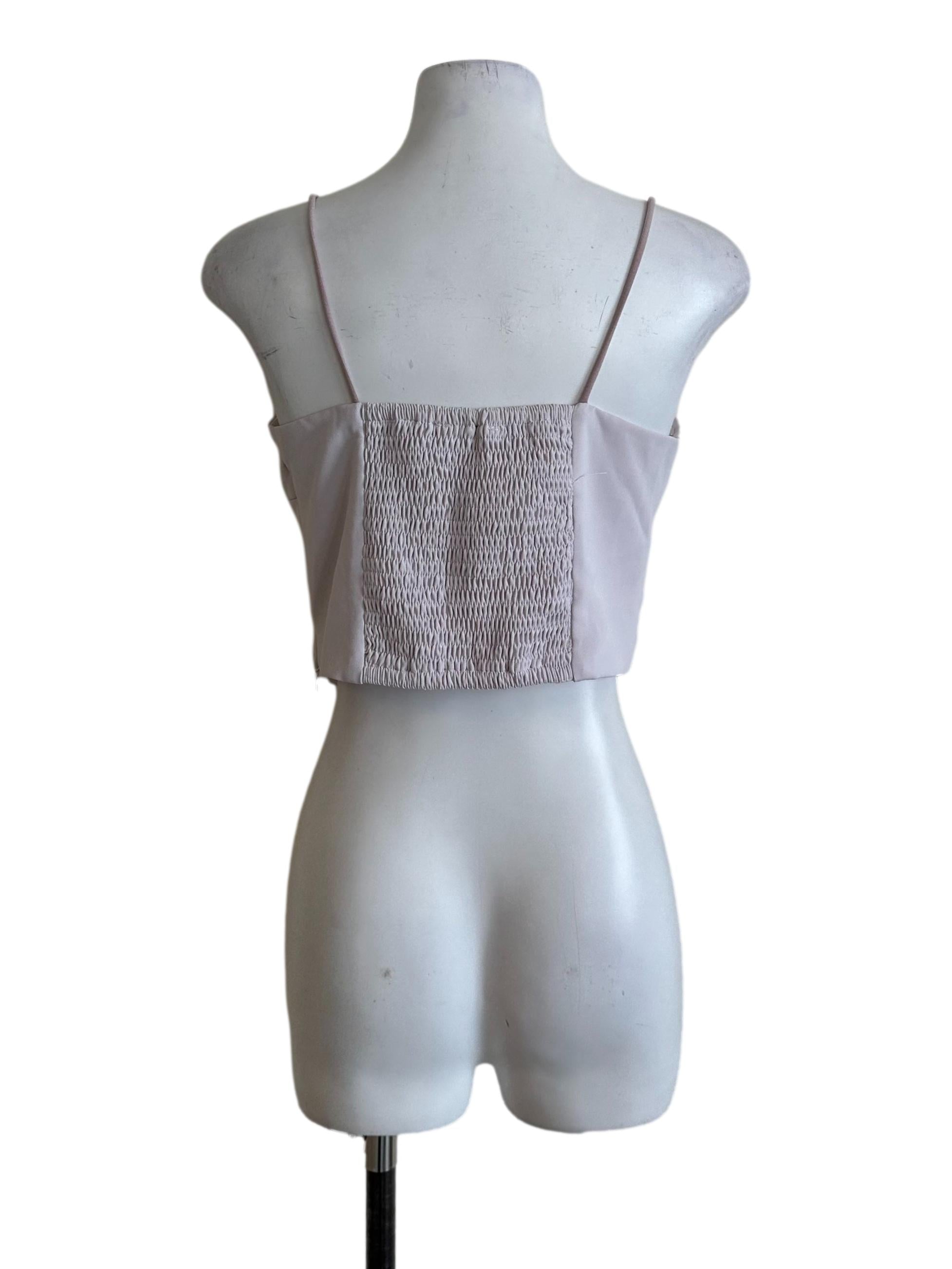 Pale Pink Button Spaghetti Strap Top