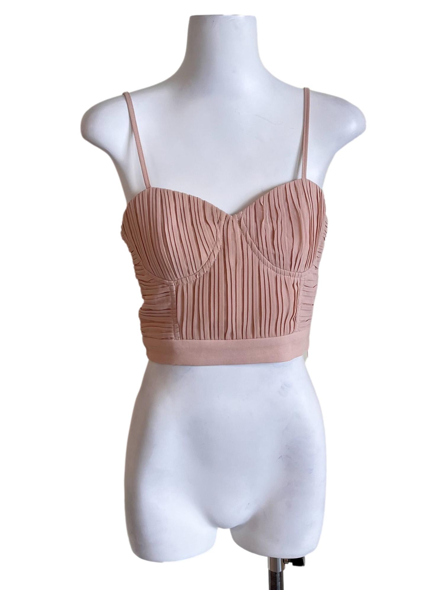 Salmon Pink Sleeveless Crop Top