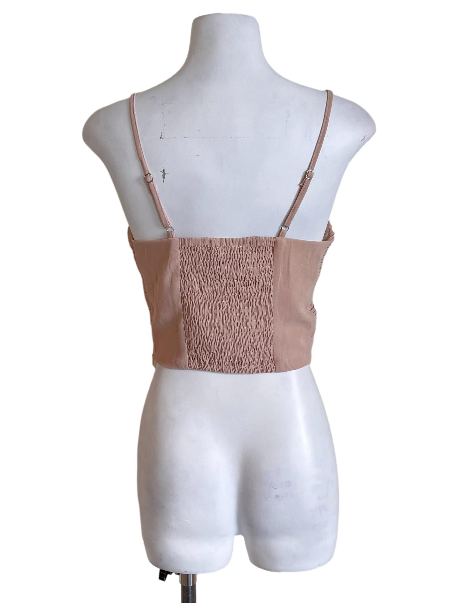 Salmon Pink Sleeveless Crop Top