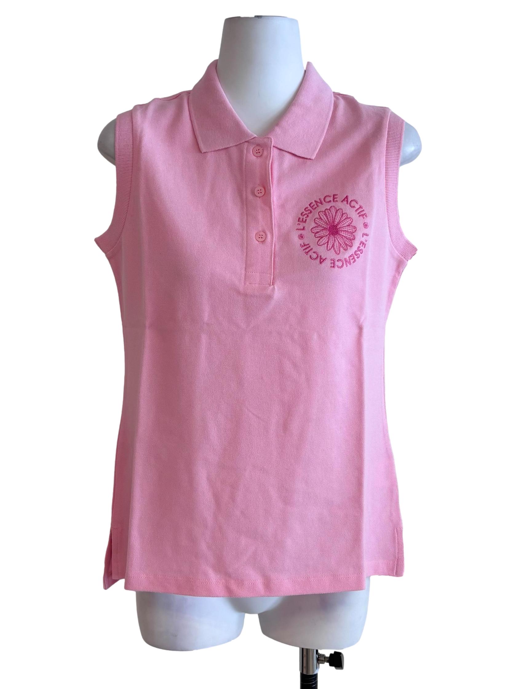 Light Pink Sleeveless Polo Top