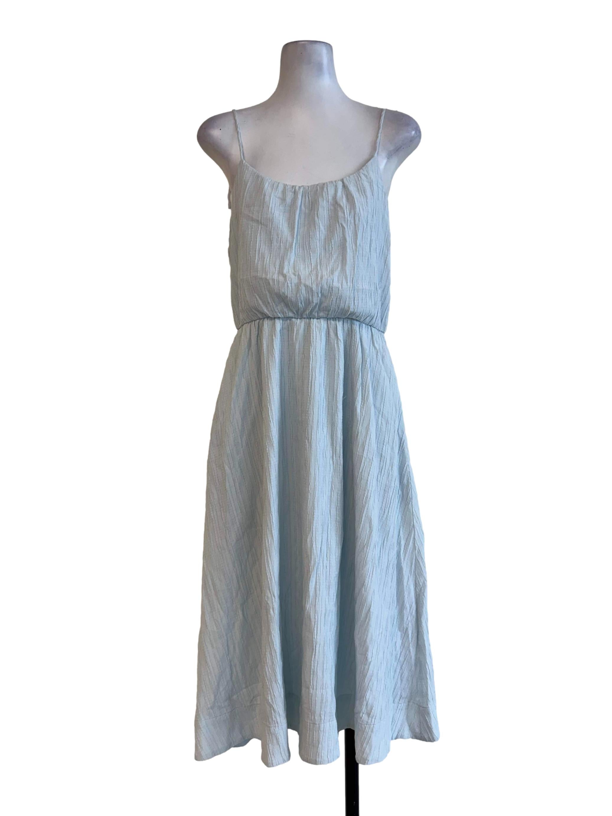 Textured Candy Blue Empire Dress