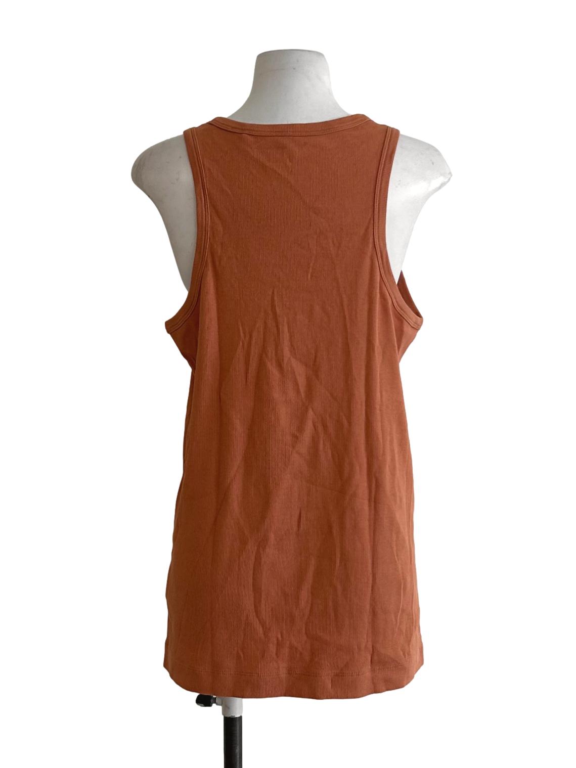 Orange Ribbed Tank Top
