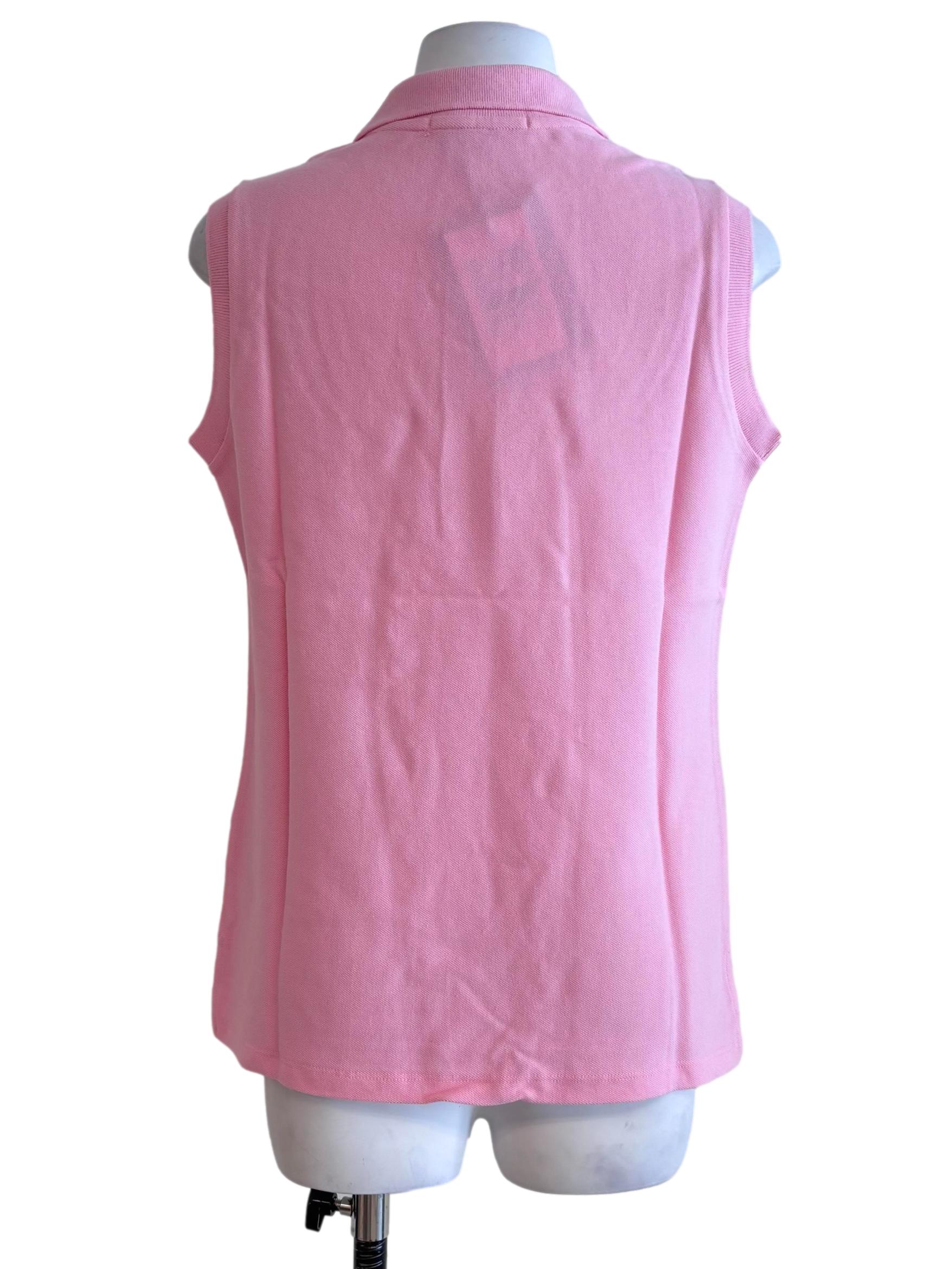 Light Pink Sleeveless Polo Top