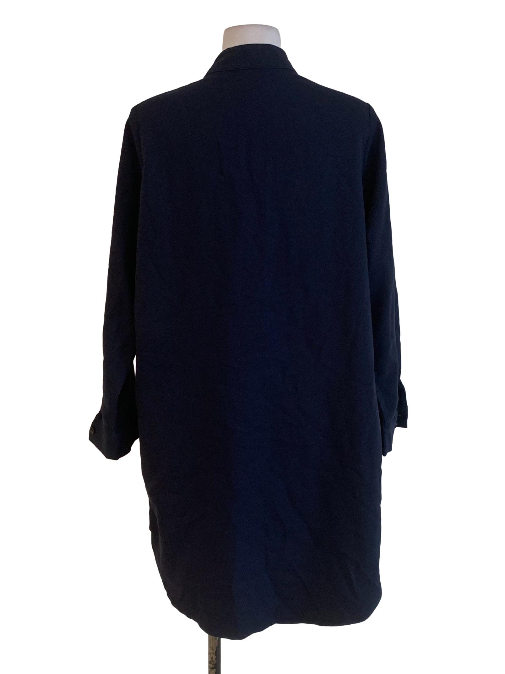 Navy Blue Embroidered Empire Dress