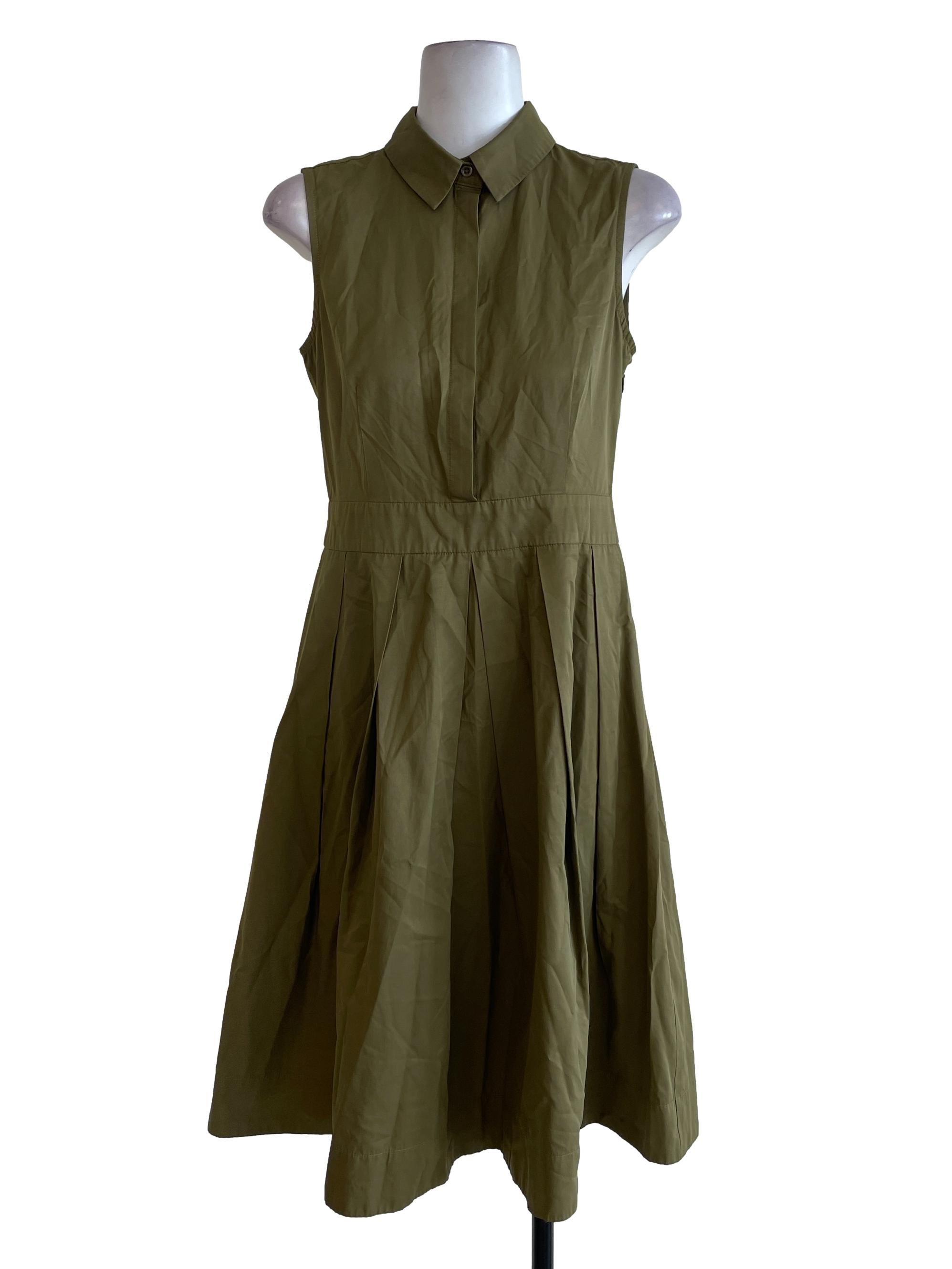 Olive Gree Plain Dress
